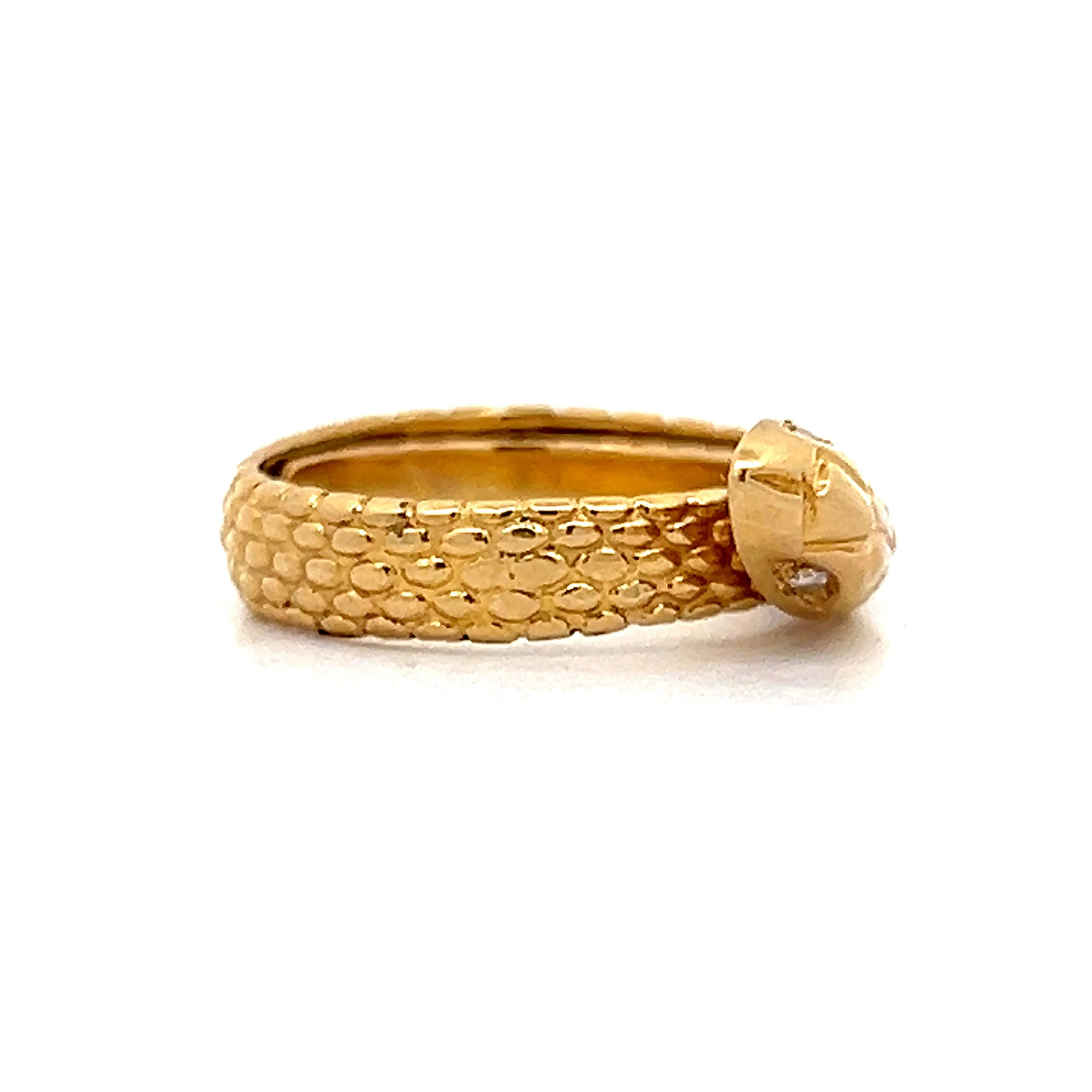 Vintage Mid-Century Diamond Snake Ring in Yellow Gold - Image 3