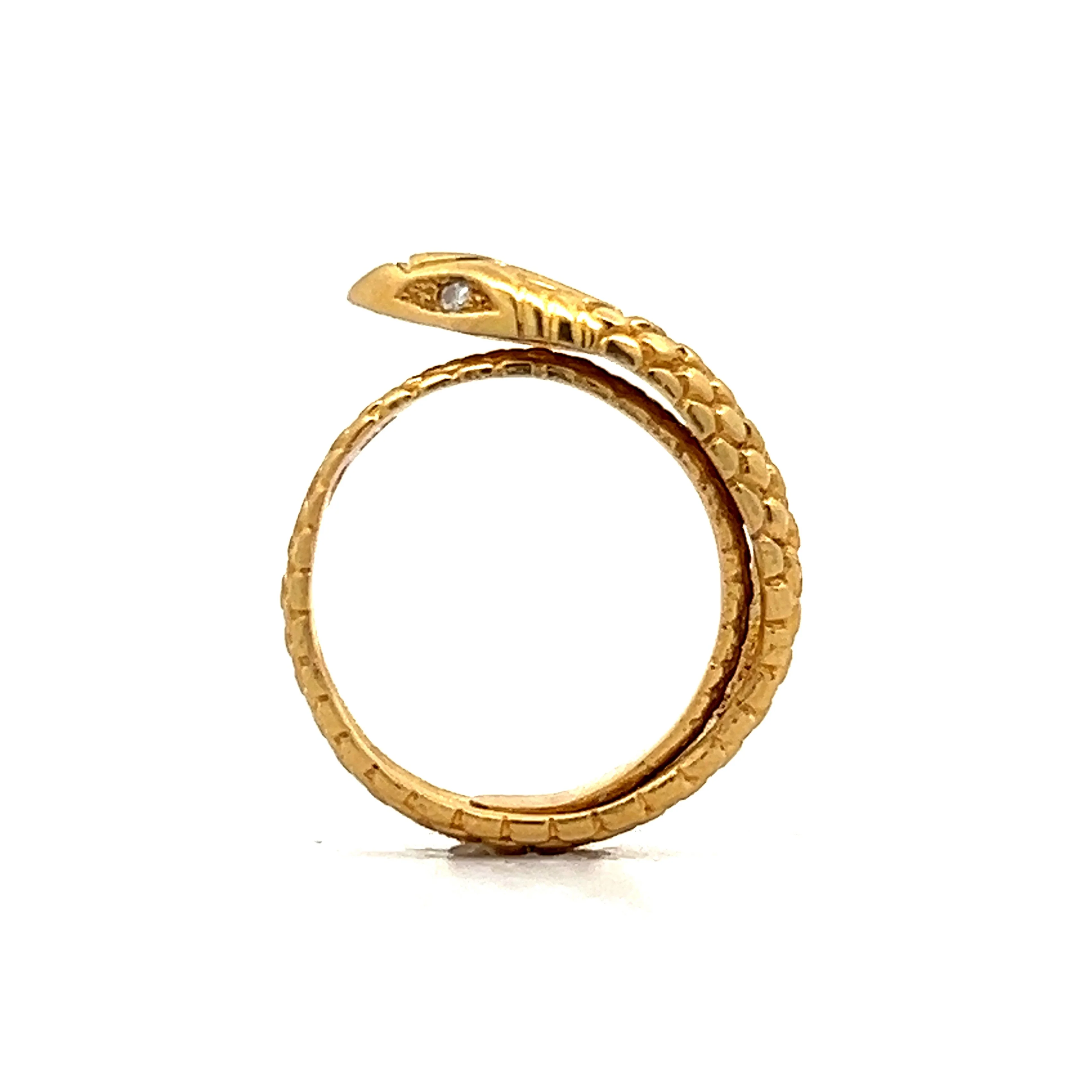 Vintage Mid-Century Diamond Snake Ring in Yellow Gold - Image 4