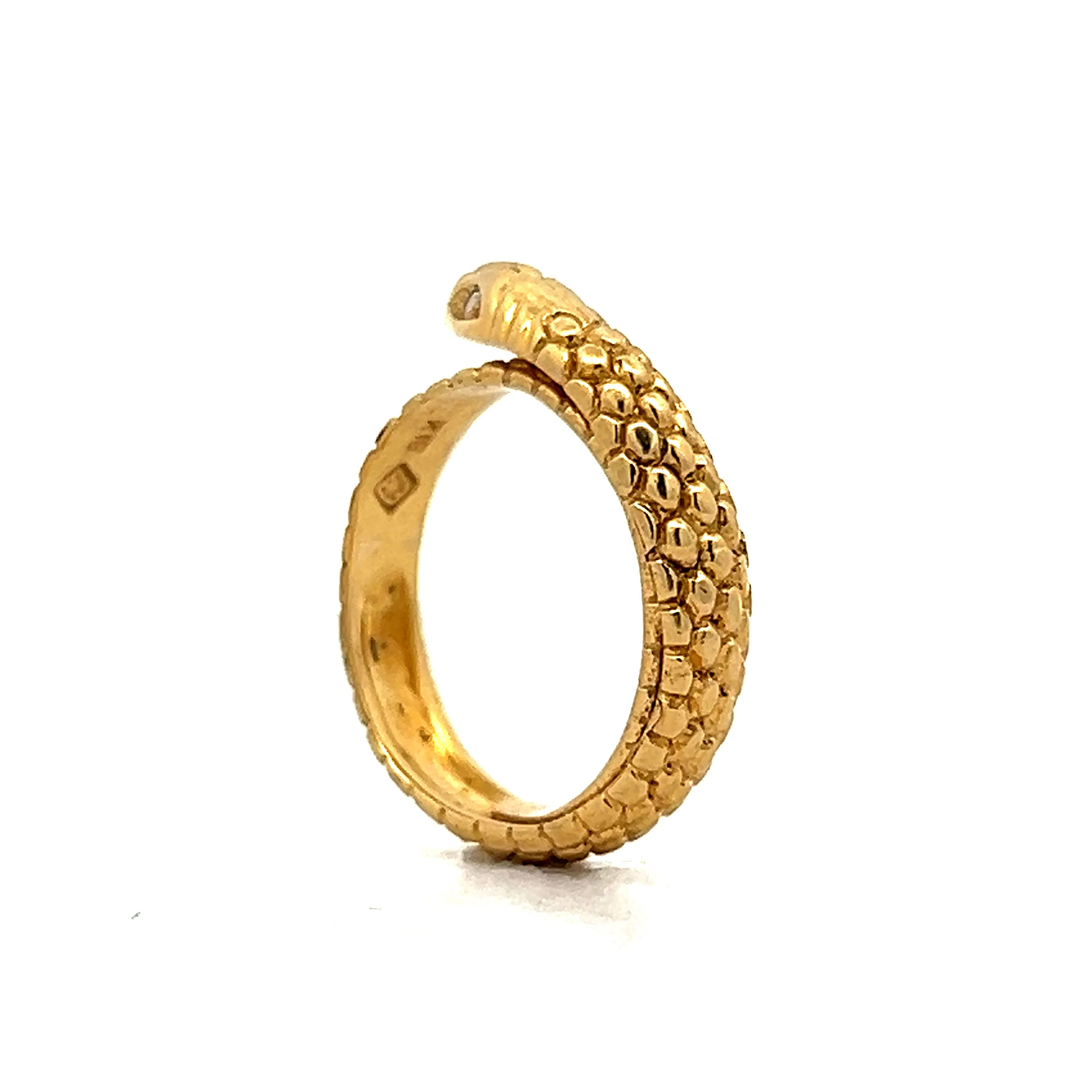 Vintage Mid-Century Diamond Snake Ring in Yellow Gold - Image 5