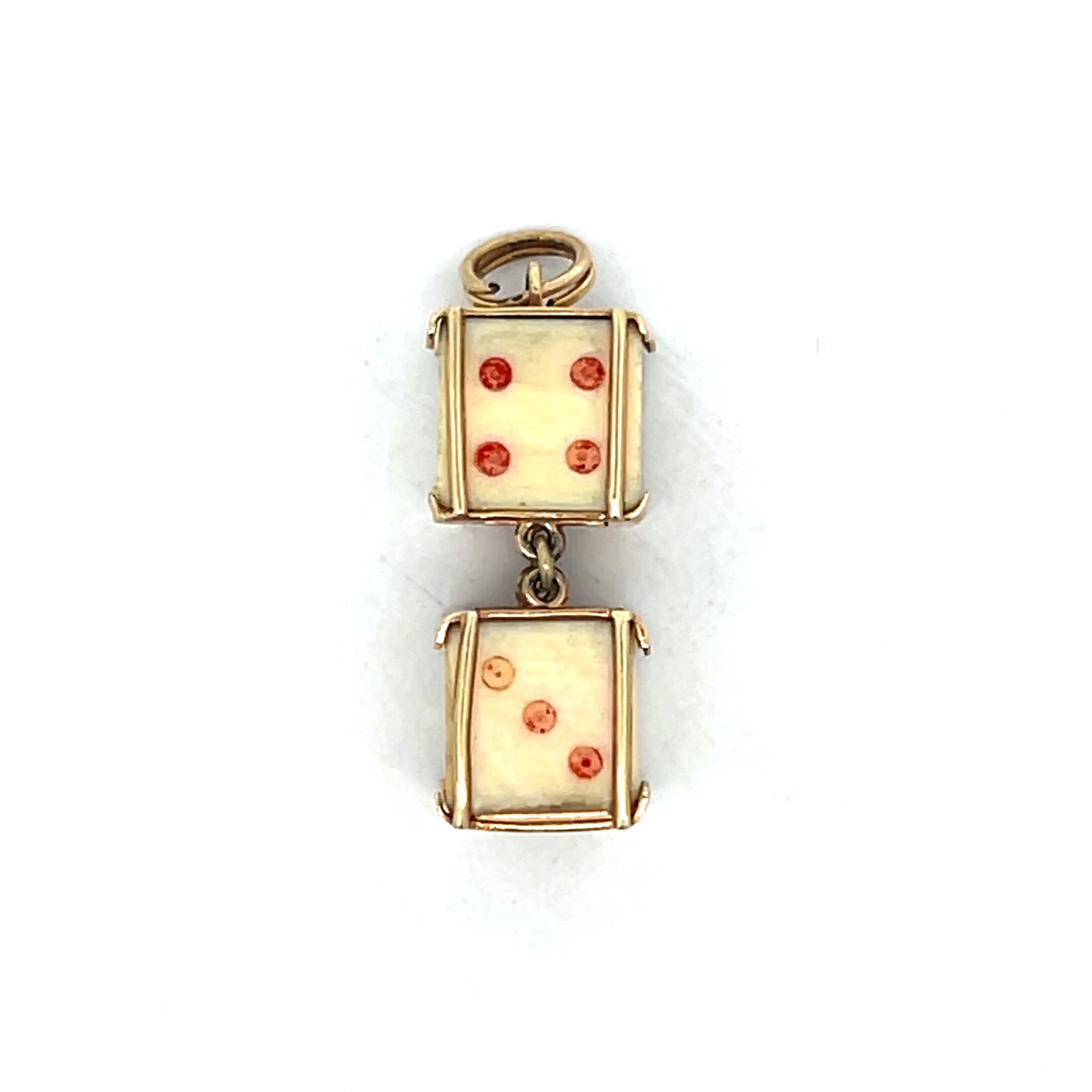 Vintage Mid-Century Dice Charm in 14k Yellow Gold - Image 2