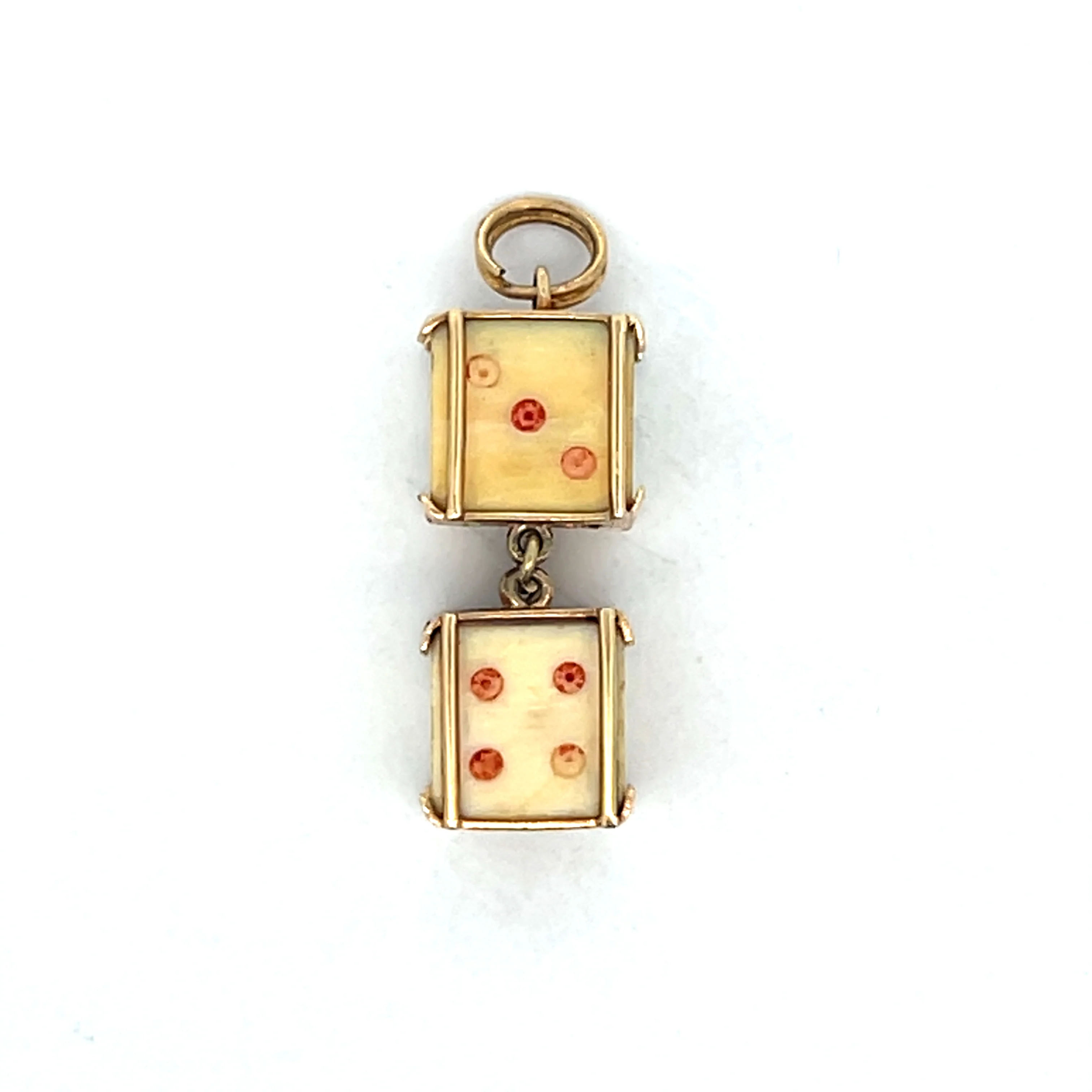 Vintage Mid-Century Dice Charm in 14k Yellow Gold - Image 4
