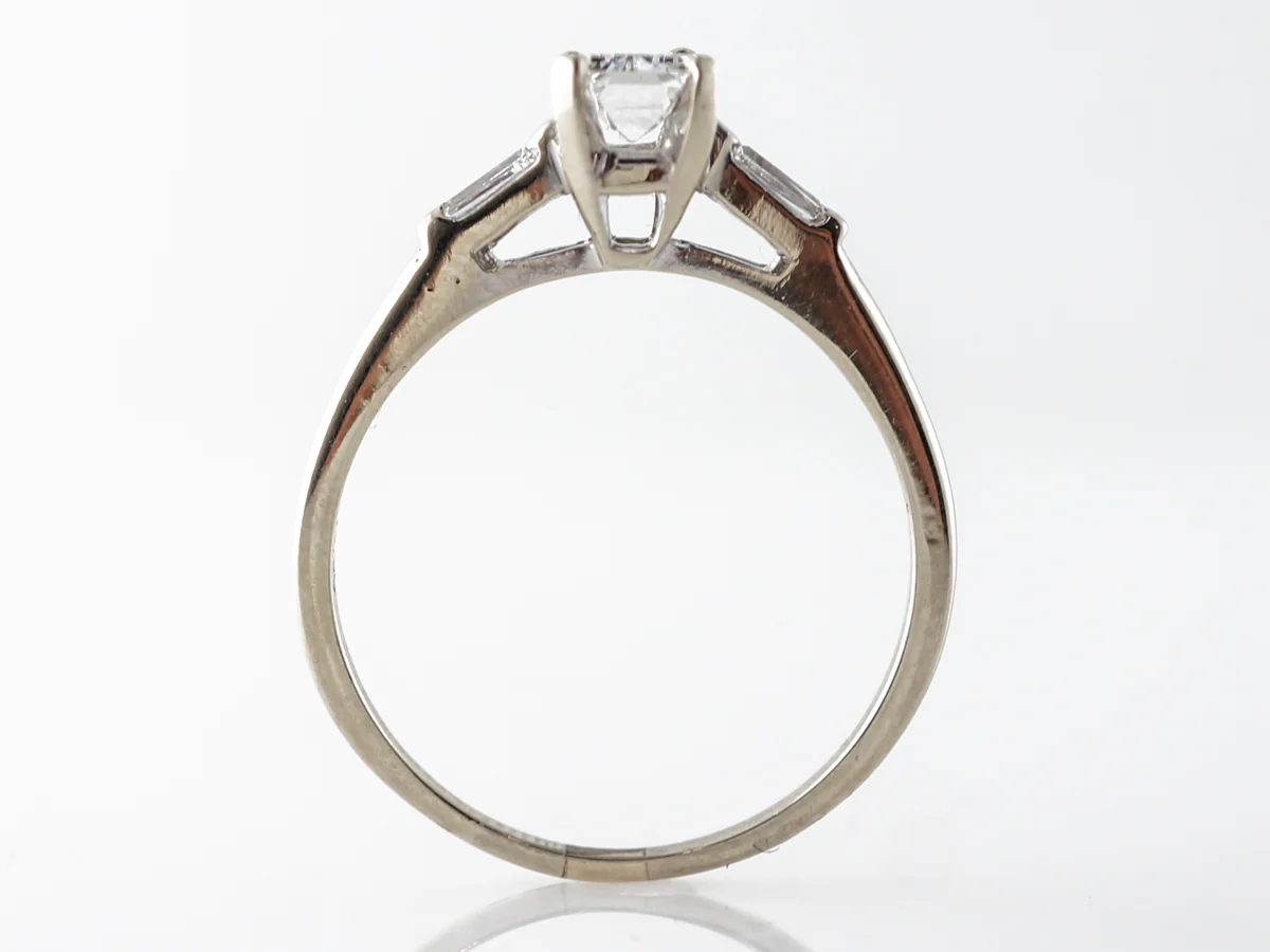 Vintage Mid-Century Emerald Cut Diamond Engagement Ring - Image 4