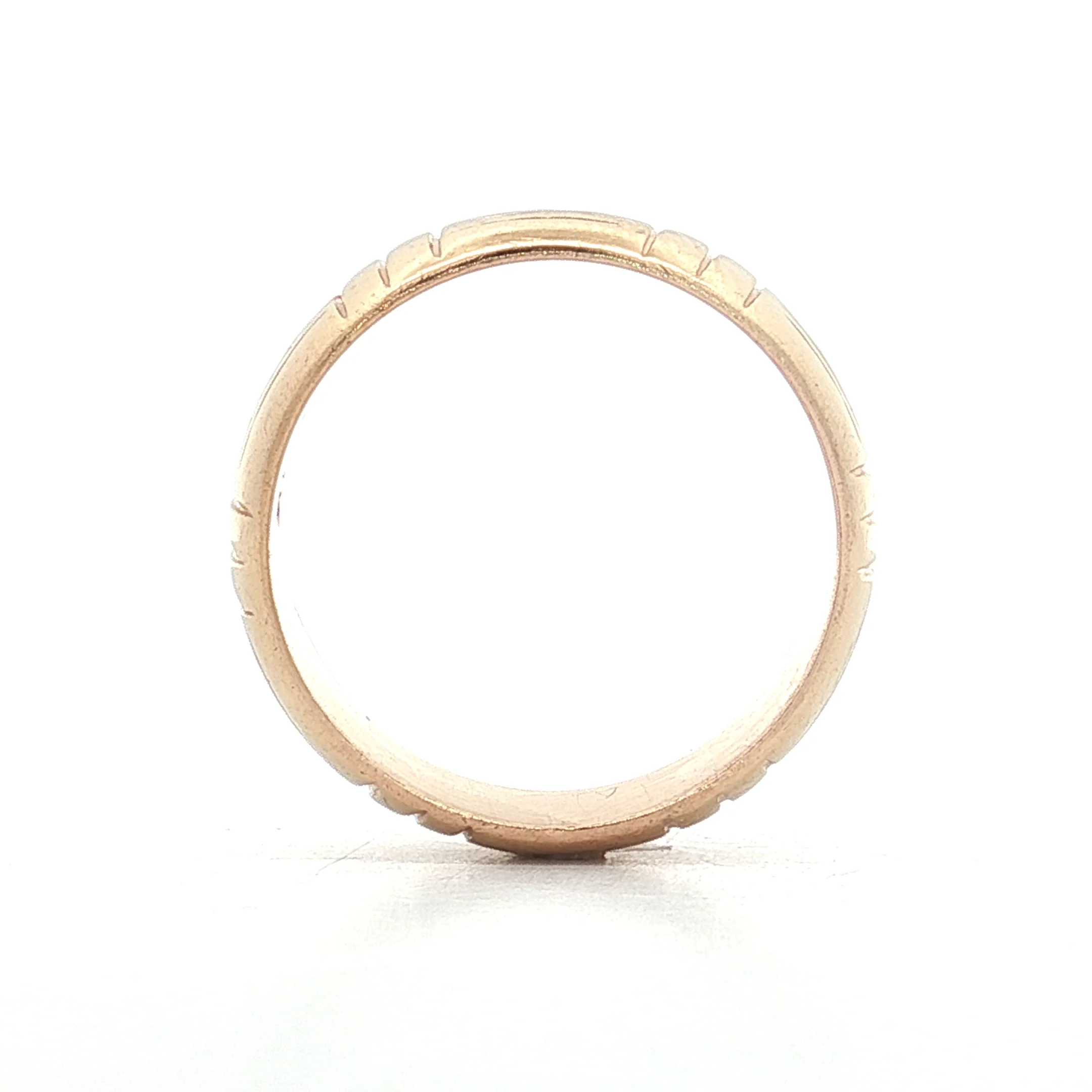 Vintage Mid-Century Engraved Wedding Band 14k Yellow Gold - Image 4