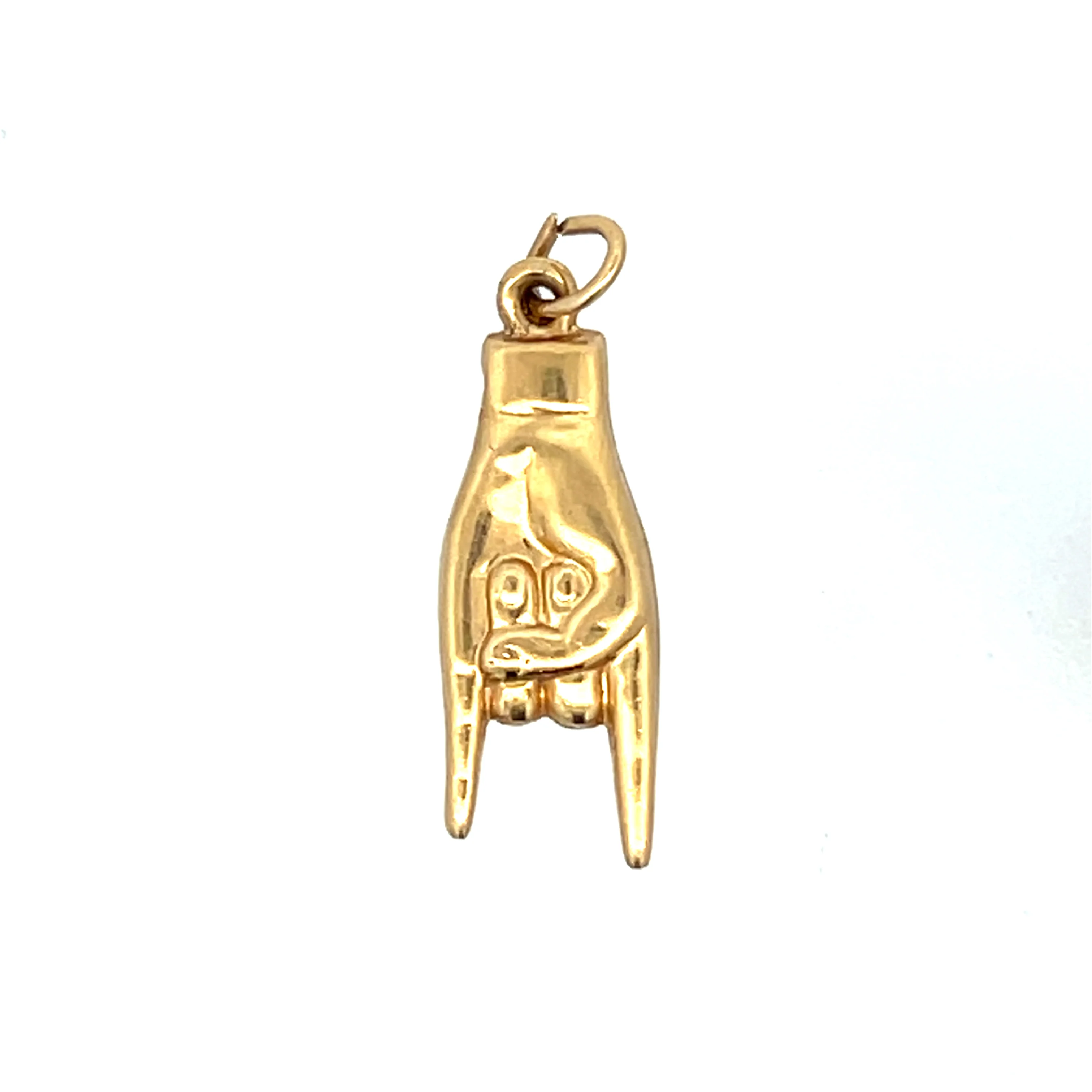 Vintage Mid-Century Figa Charm in 14k Yellow Gold