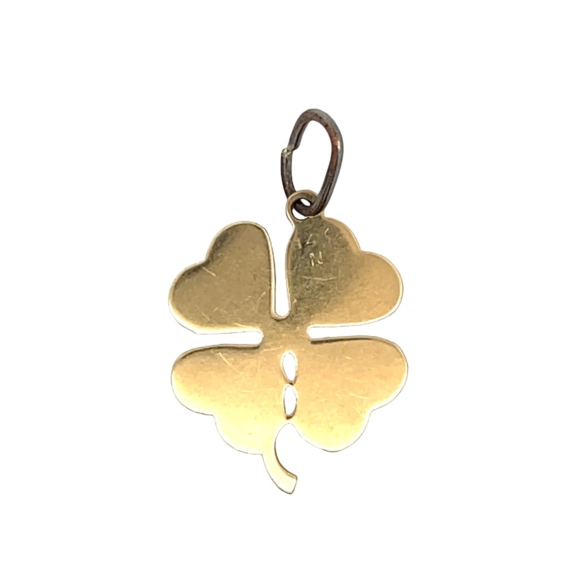 Vintage Mid-Century Four Leaf Clover Pendant 14k - Image 2