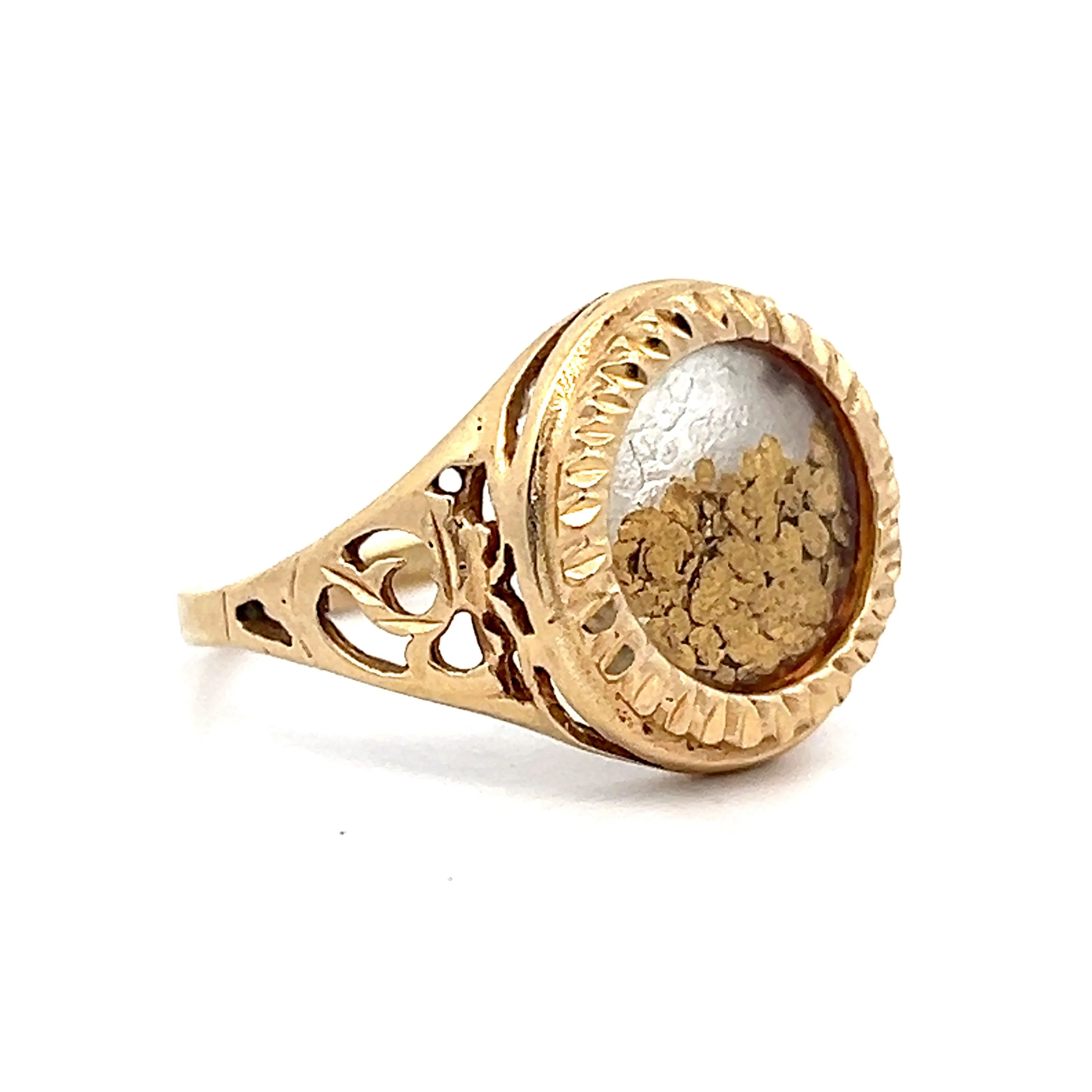 Vintage Mid-Century Gold Nugget Cocktail Ring in Yellow Gold - Image 3