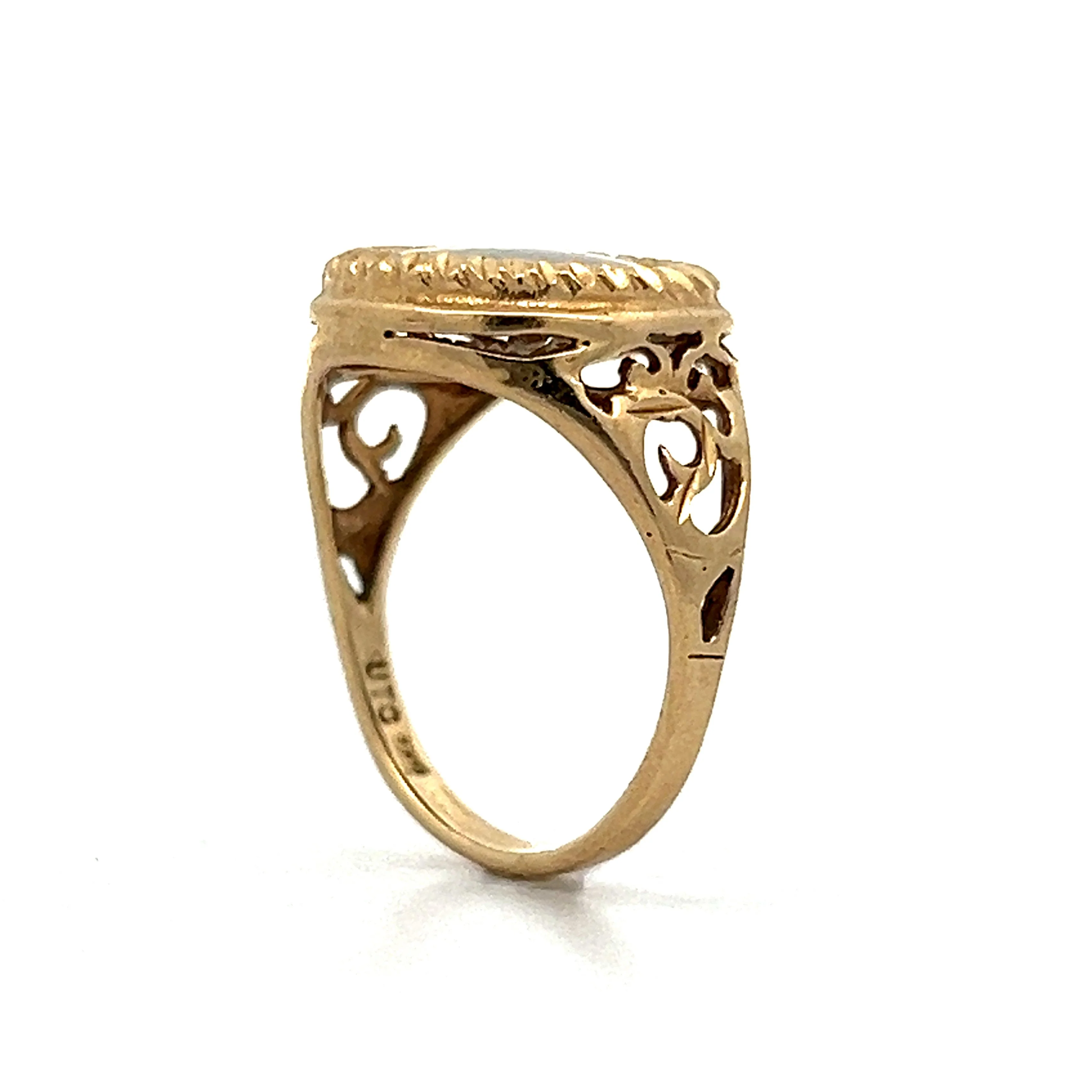 Vintage Mid-Century Gold Nugget Cocktail Ring in Yellow Gold - Image 5