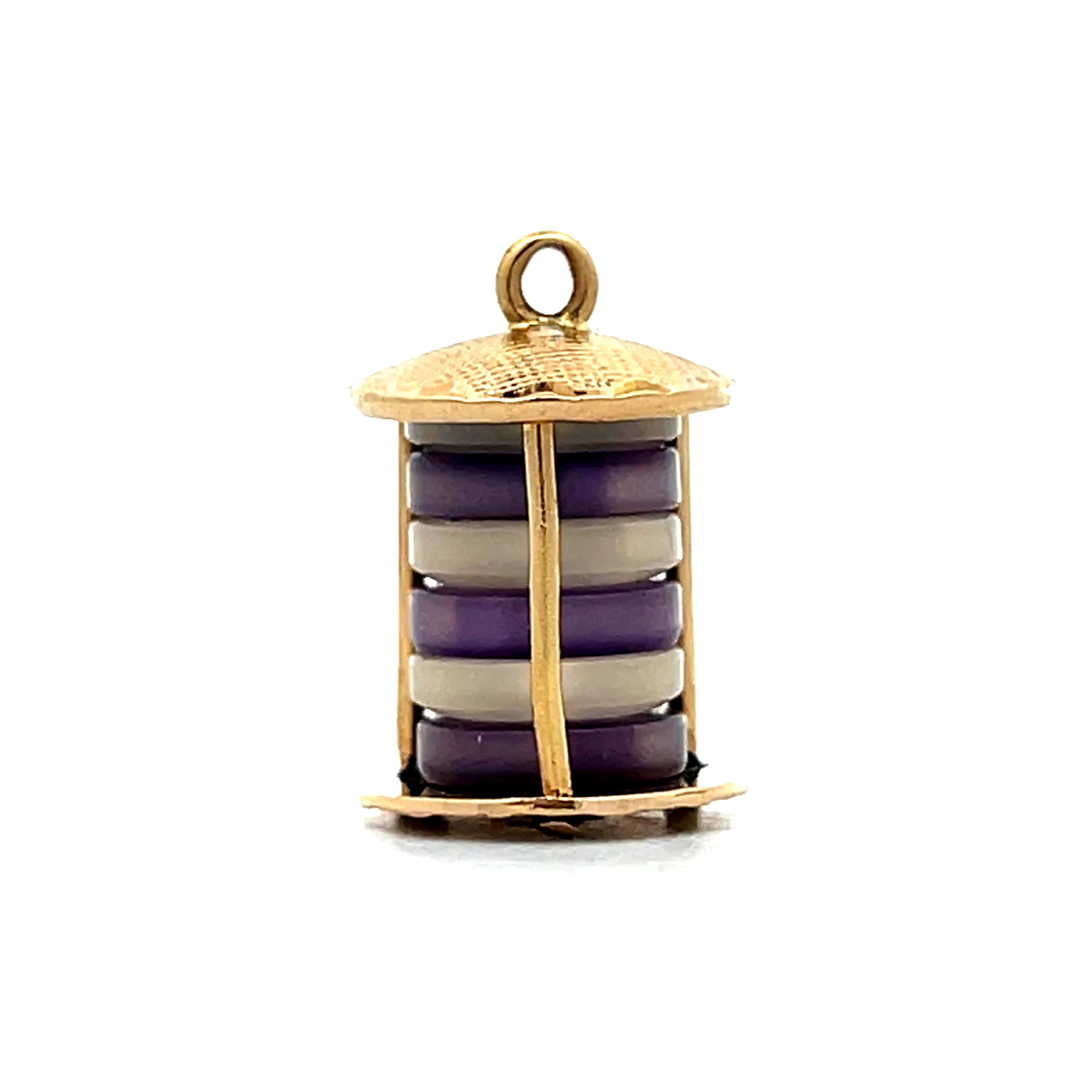 Vintage Mid-Century Lantern Charm 14k Yellow Gold - Image 2