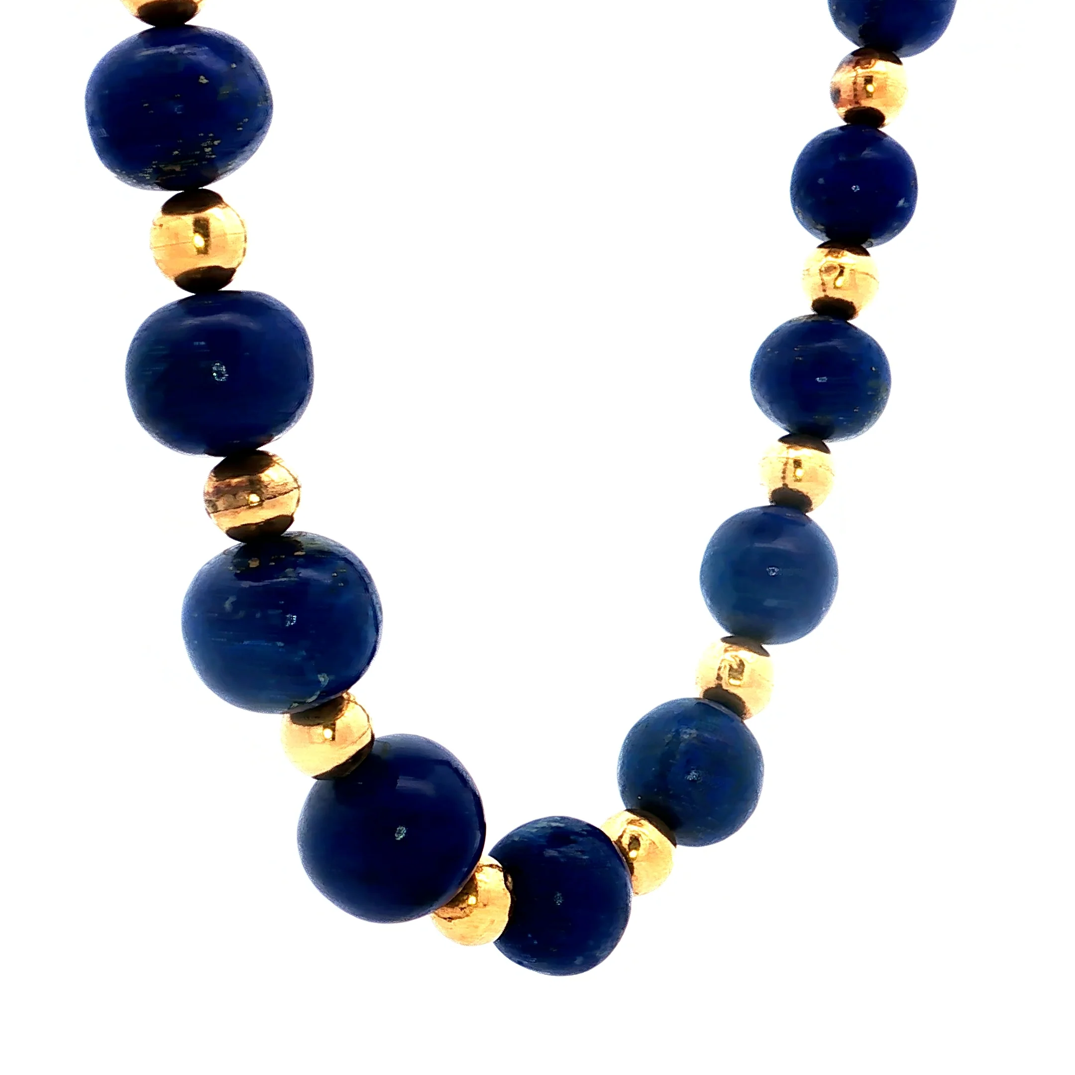 Vintage Mid-Century Lapis Lazuli Necklace in 14k - Image 3