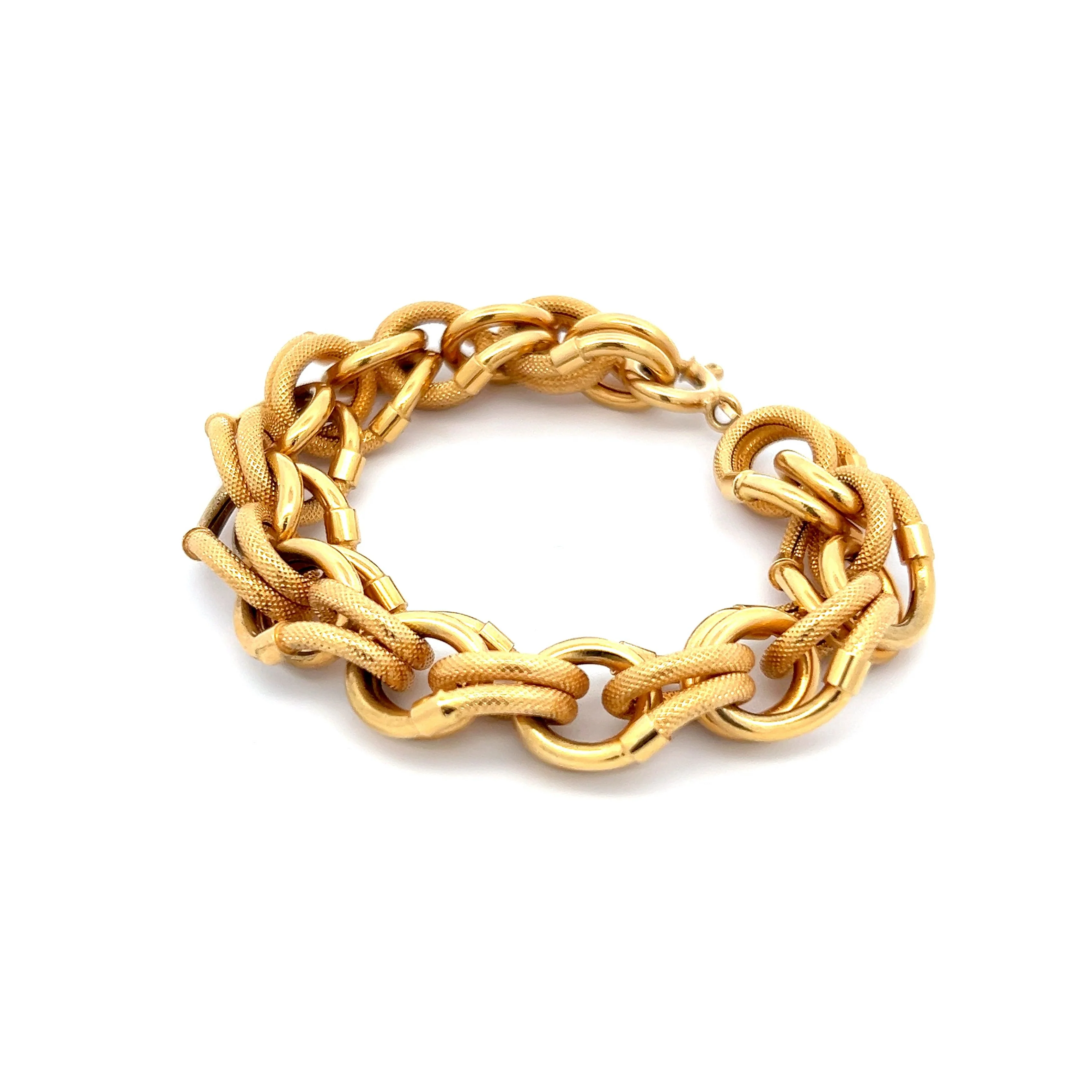 Vintage Mid-Century Link Bracelet in 18k Yellow Gold - Image 2