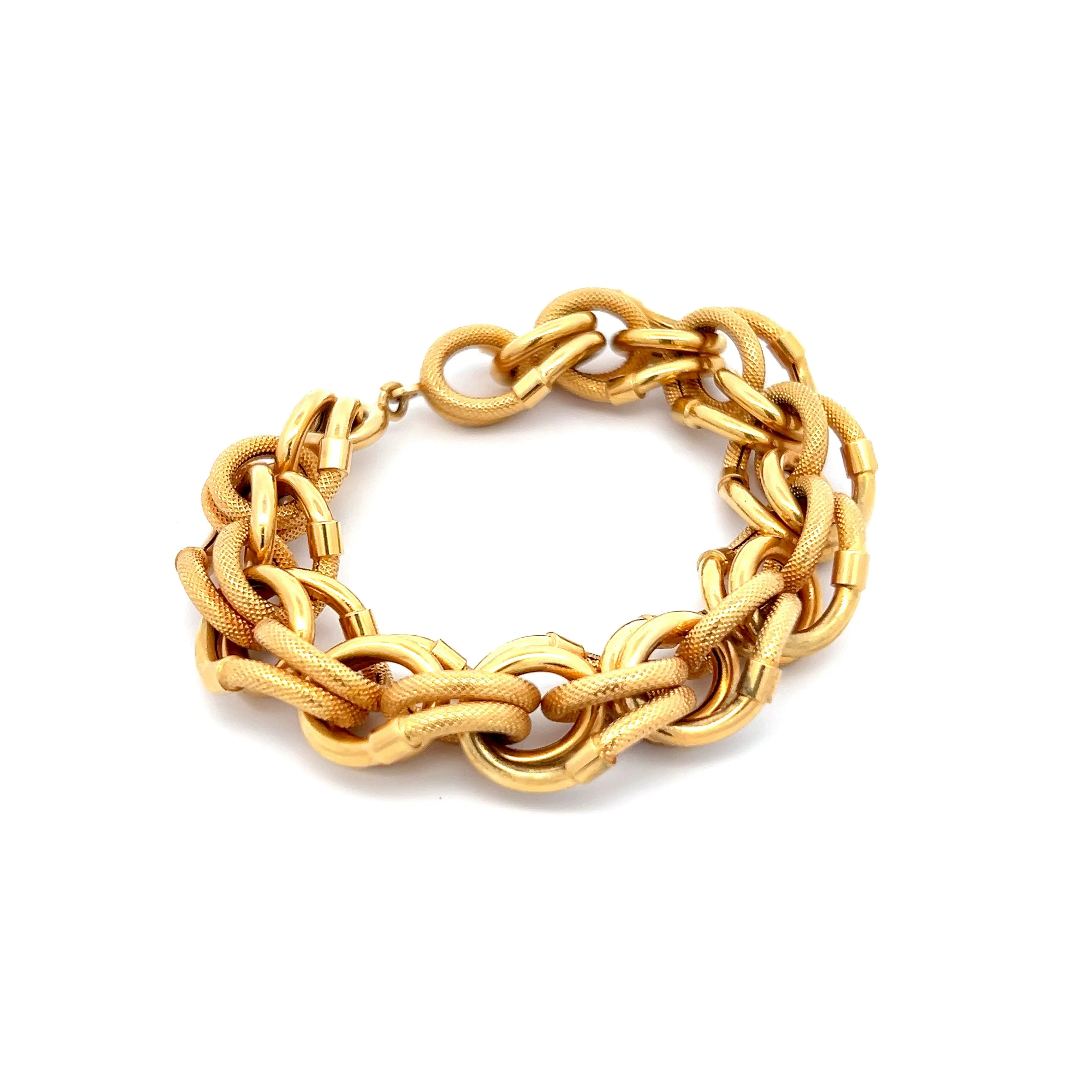 Vintage Mid-Century Link Bracelet in 18k Yellow Gold - Image 3