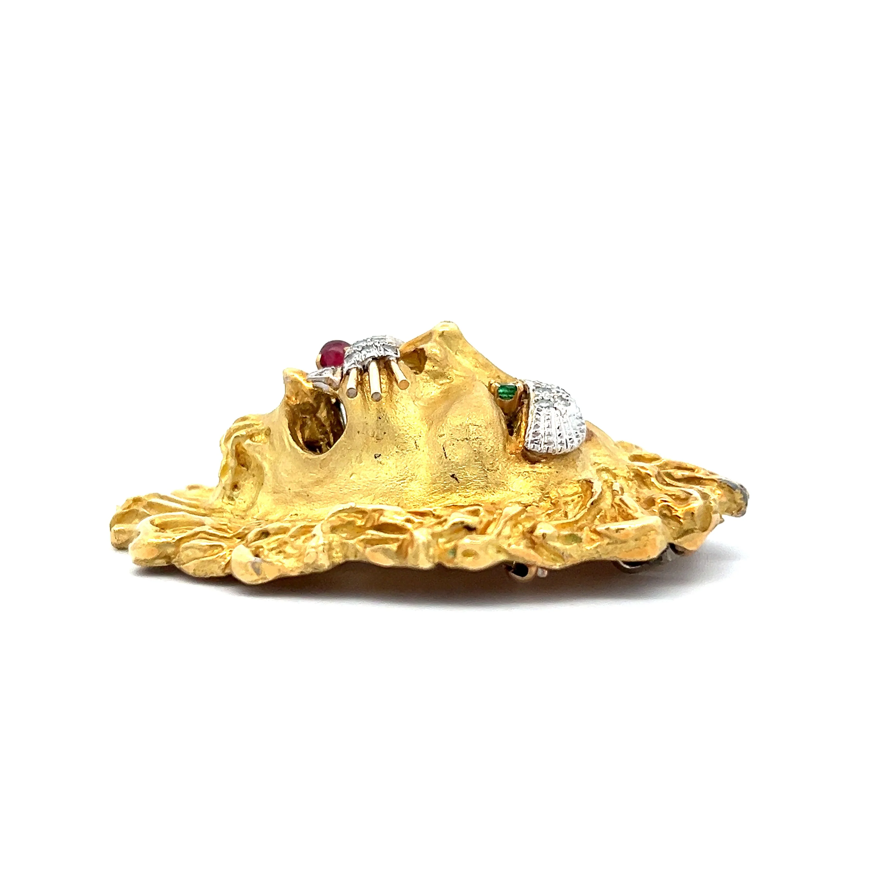 Vintage Mid-Century Lion Brooch in 18k Yellow Gold - Image 3