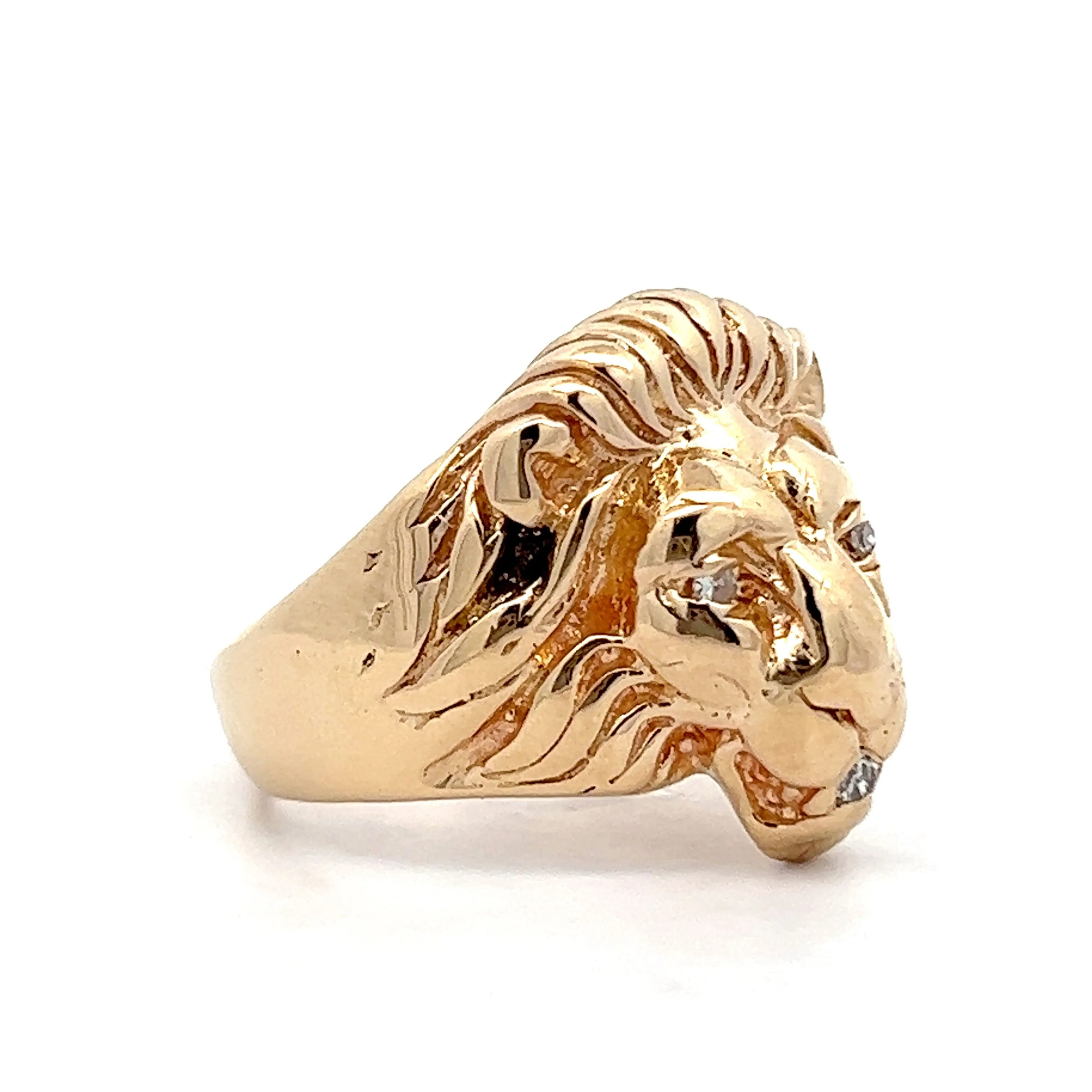 Vintage Mid-Century Lions Head in 14k Yellow Gold - Image 3