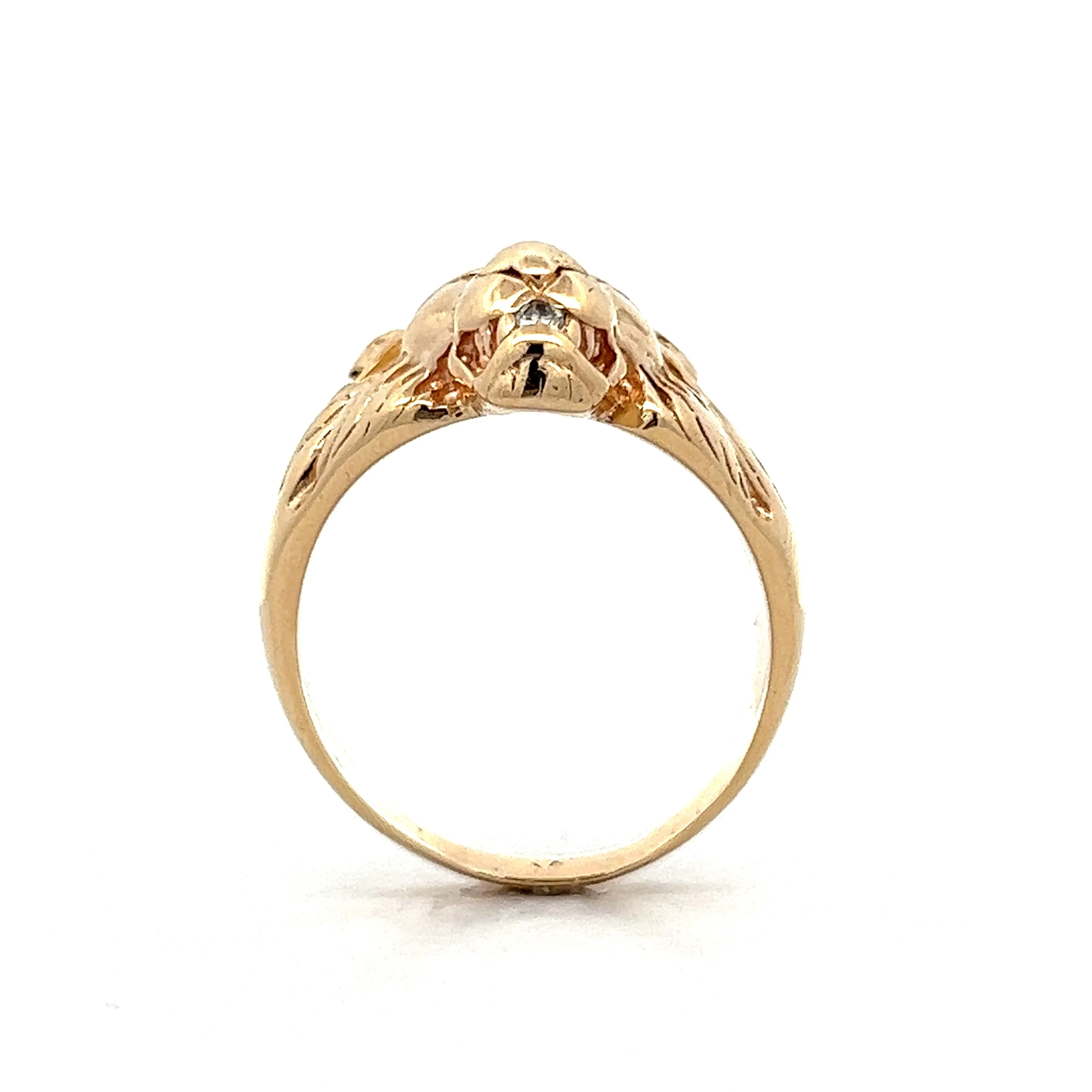 Vintage Mid-Century Lions Head in 14k Yellow Gold - Image 4