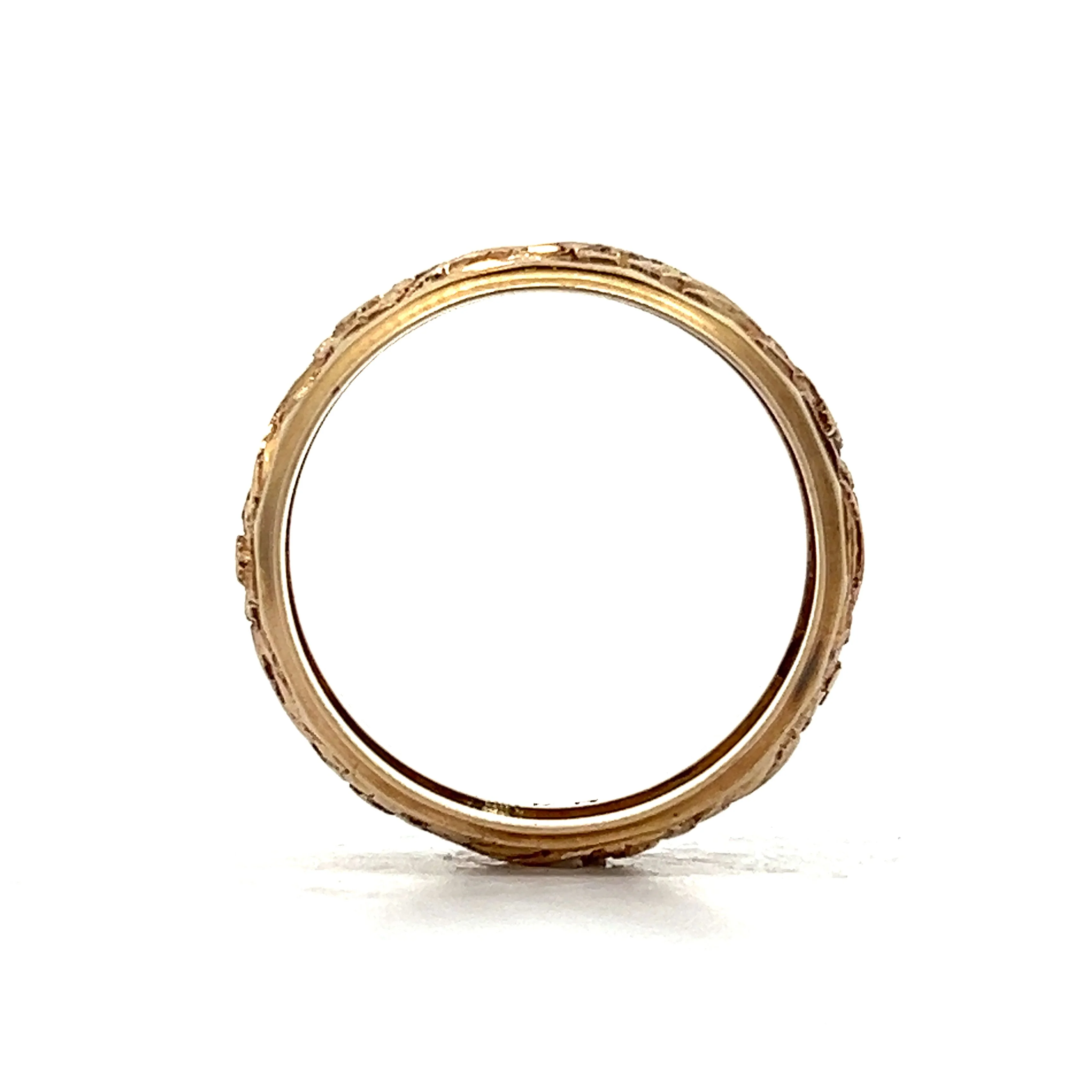 Vintage Mid-Century Men's Floral Band in 14k Yellow Gold - Image 4