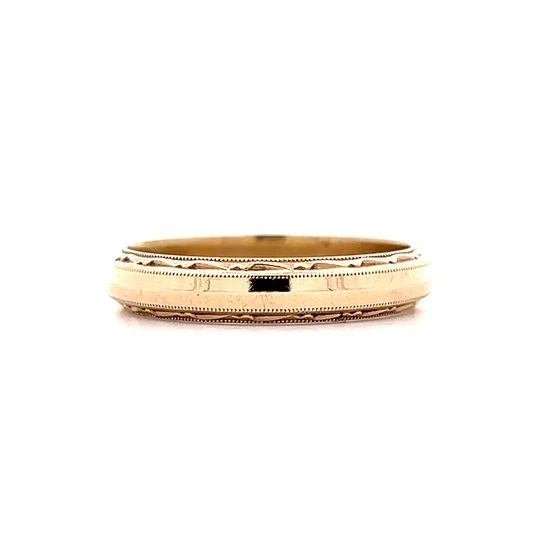 Vintage Mid-Century Mens Milgrain Band in 14k - Image 2