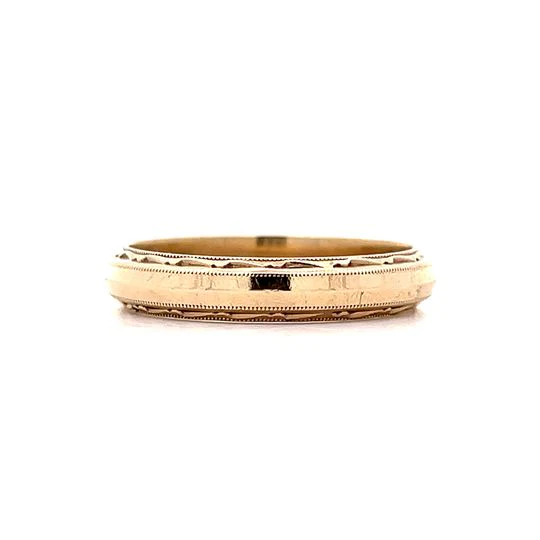 Vintage Mid-Century Mens Milgrain Band in 14k - Image 3