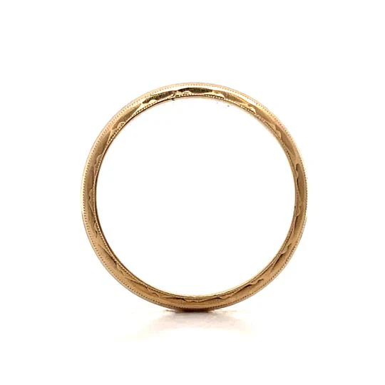 Vintage Mid-Century Mens Milgrain Band in 14k - Image 4