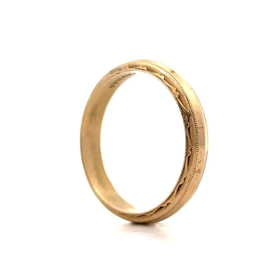 Vintage Mid-Century Mens Milgrain Band in 14k - Image 5