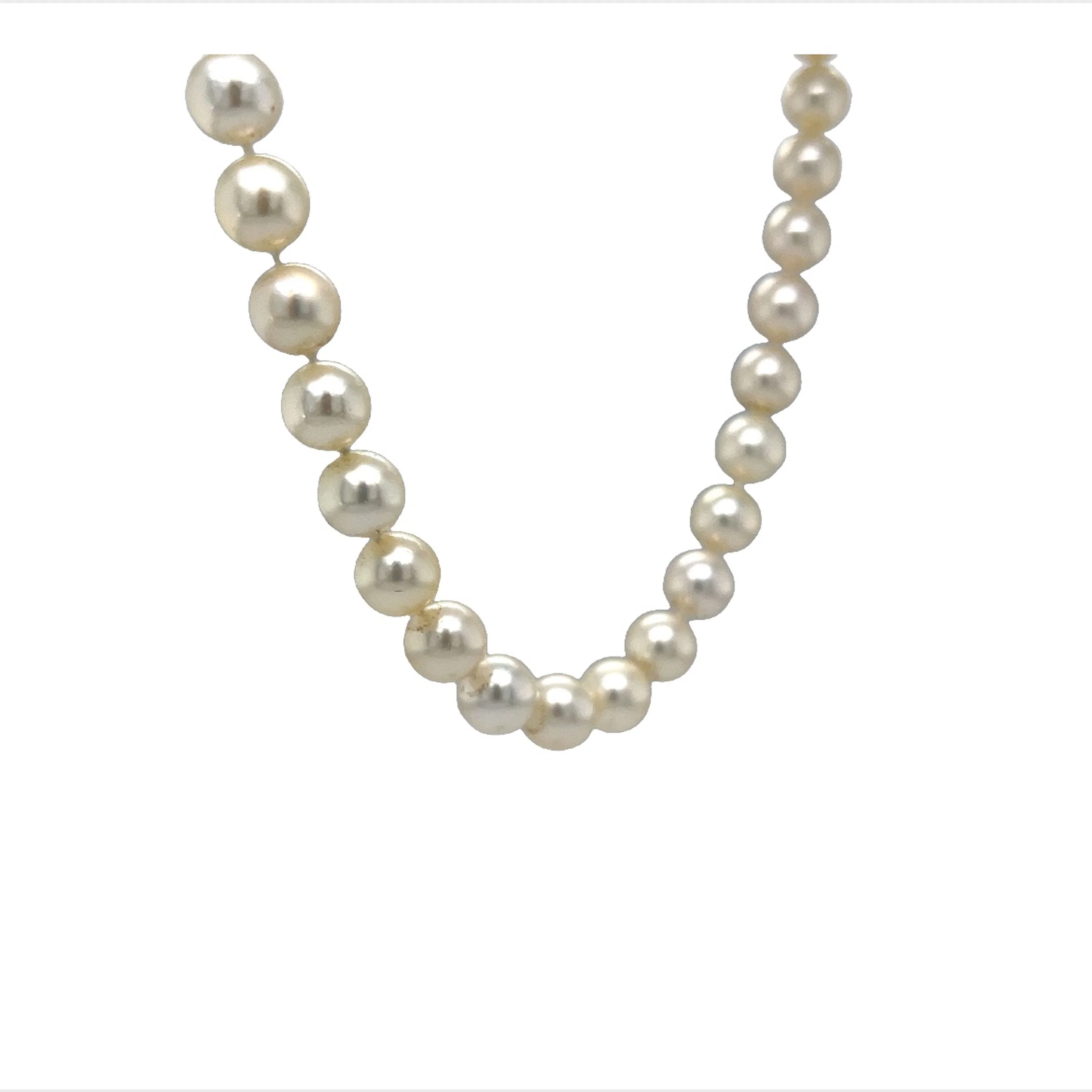 Vintage Mid-Century Necklace Akoya Pearl in 14k Yellow Gold - Image 3