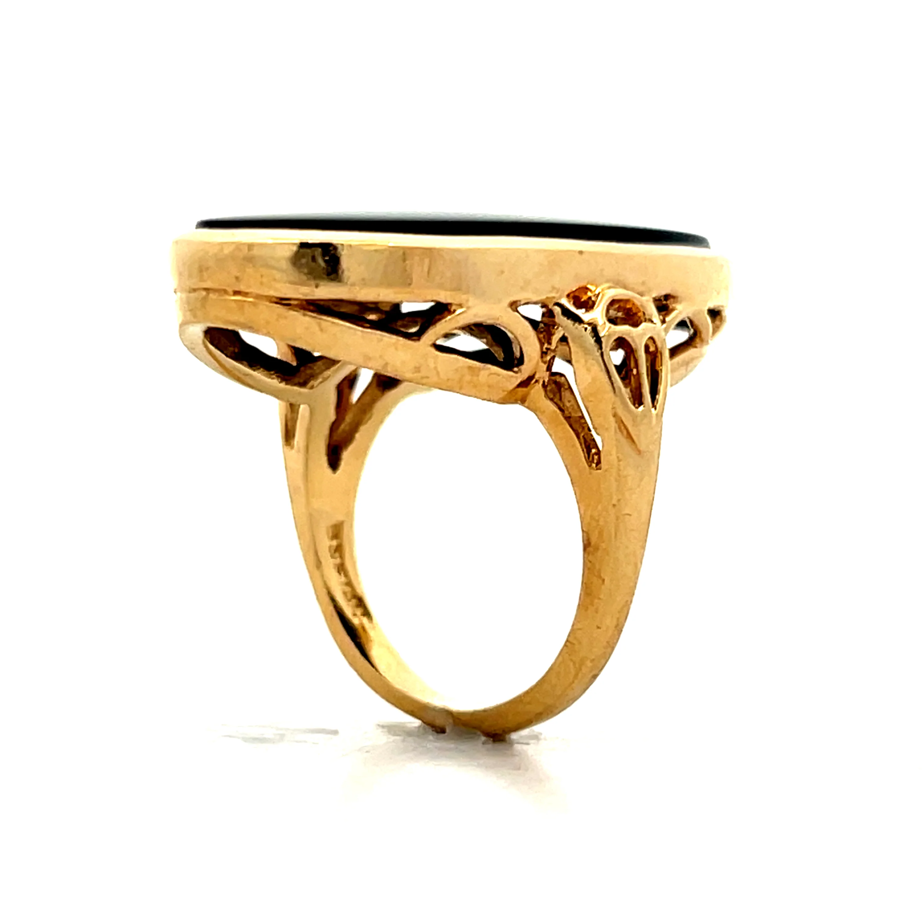 Vintage Mid-Century Onyx Right Hand Ring in 14k - Image 5