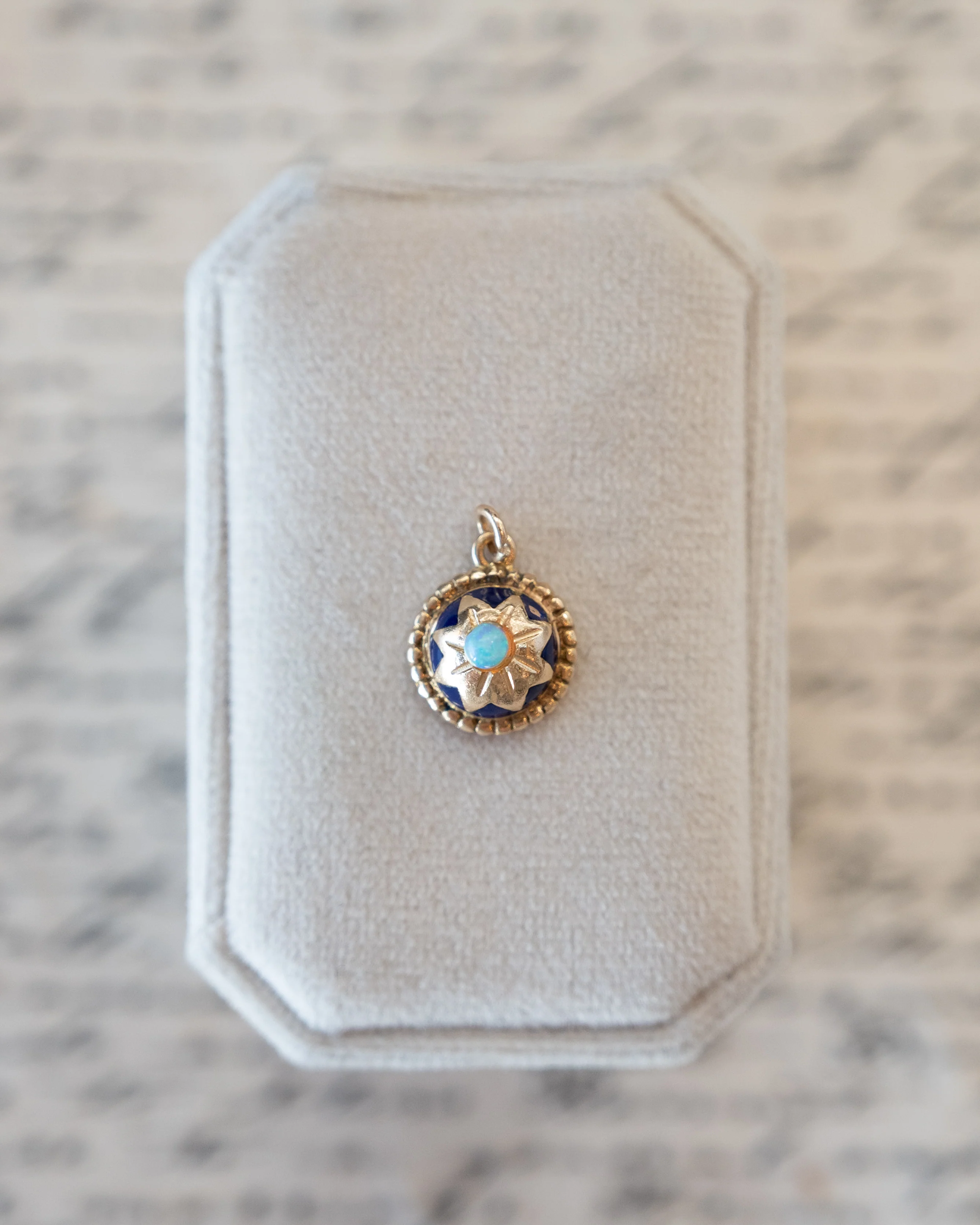 Vintage Mid-Century Opal Flower Charm 14k - Image 3