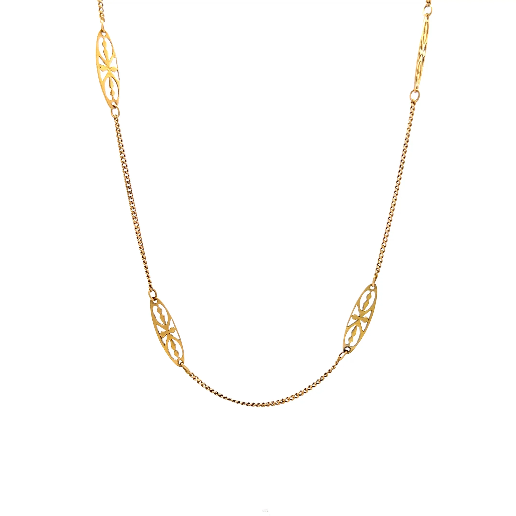 Vintage Mid-Century Oval Link Chain in 18k
