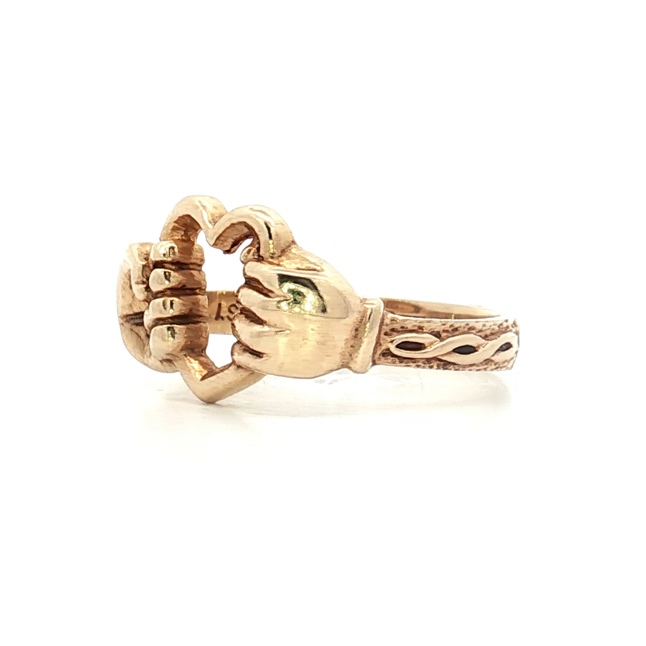 Vintage Mid-Century Promise Ring in 10k Yellow Gold - Image 2