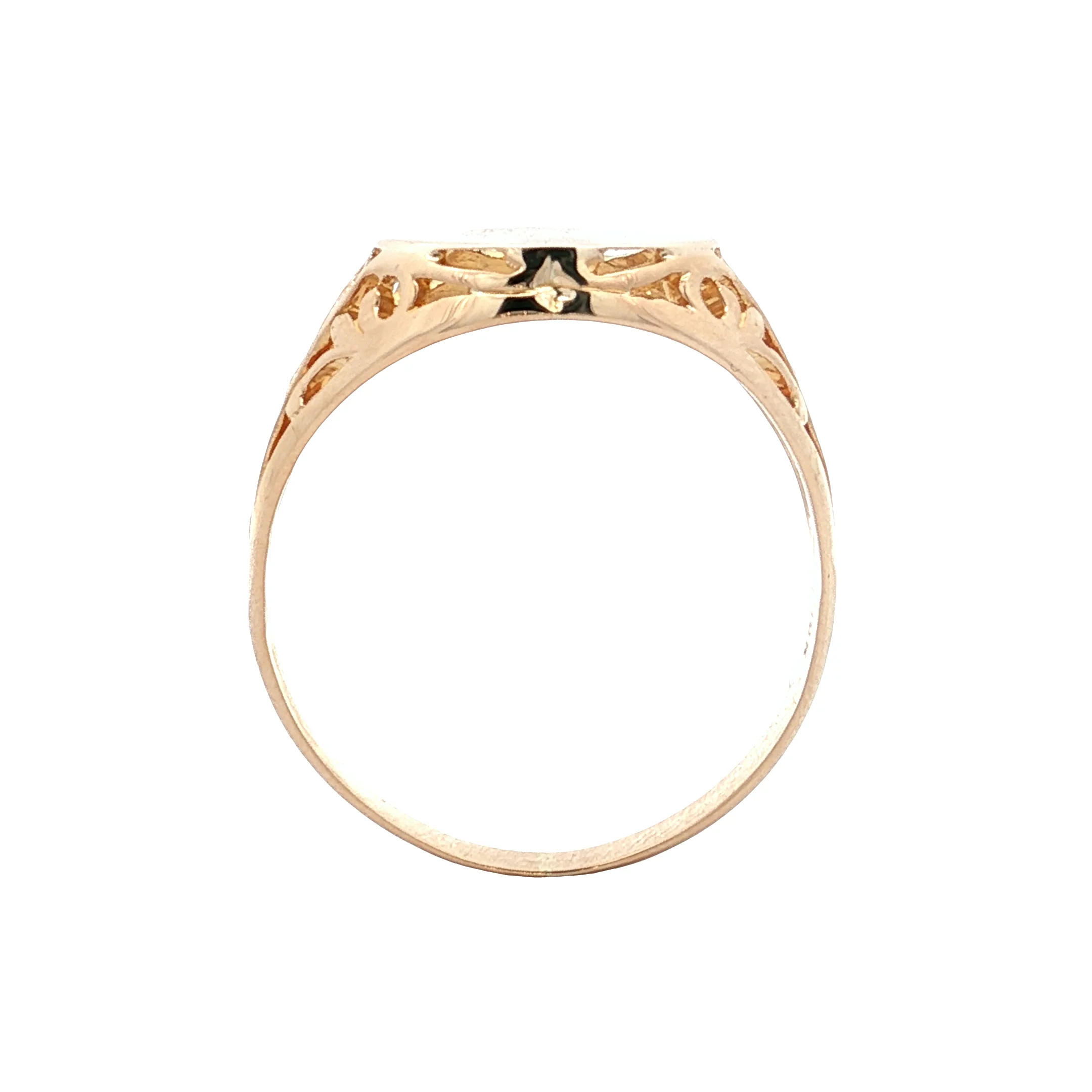 Vintage Mid-Century Signet Ring 10k Yellow Gold - Image 4