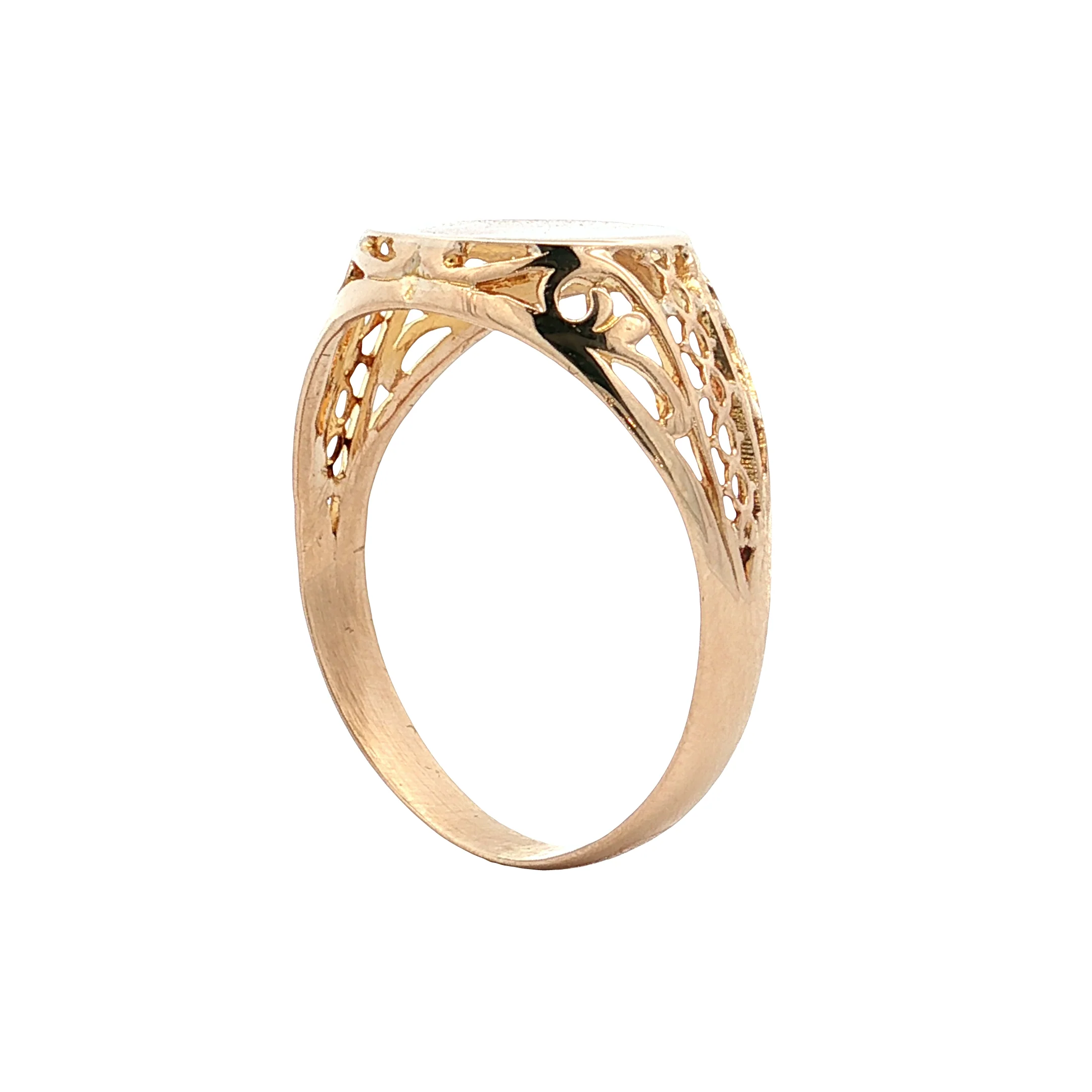 Vintage Mid-Century Signet Ring 10k Yellow Gold - Image 5