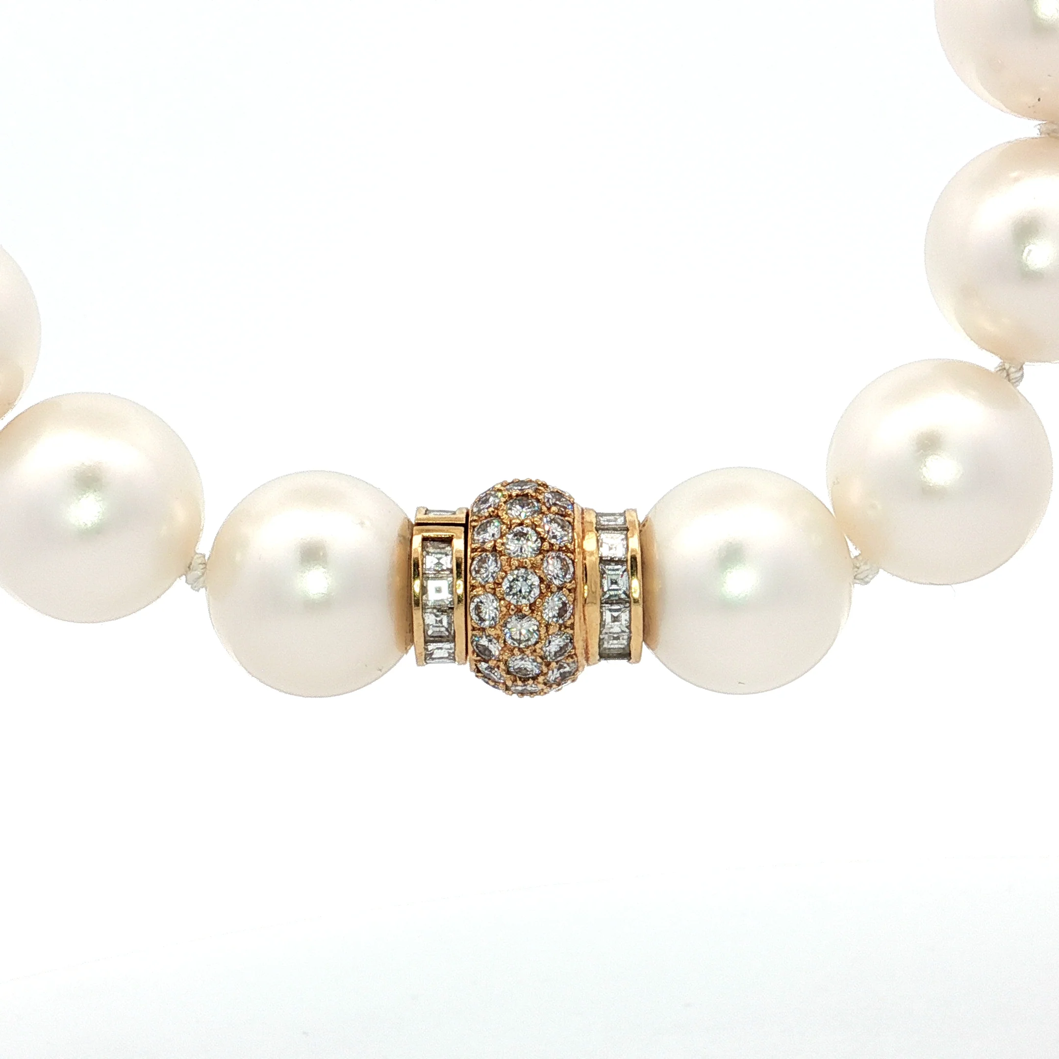 Vintage Mid-Century South Sea Pearl Necklace 18k - Image 4