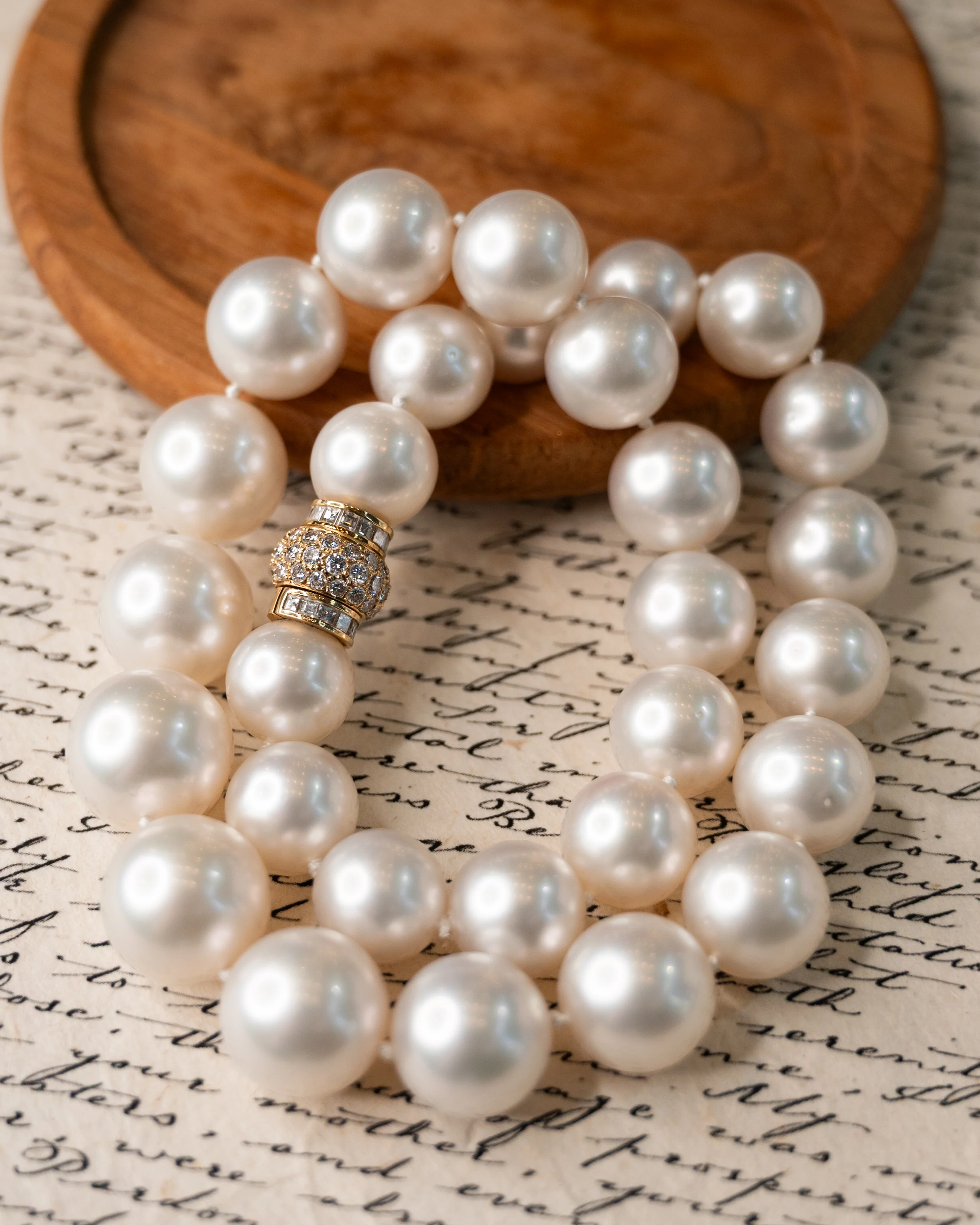 Vintage Mid-Century South Sea Pearl Necklace 18k - Image 5