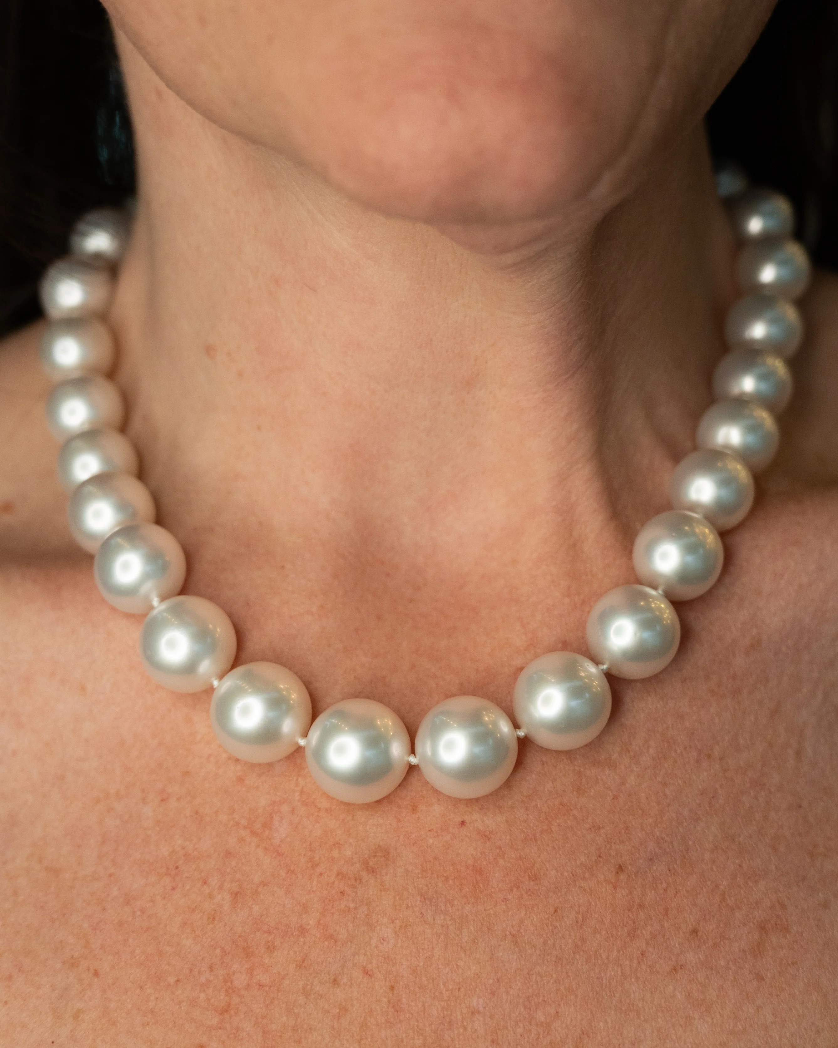 Vintage Mid-Century South Sea Pearl Necklace 18k - Image 6
