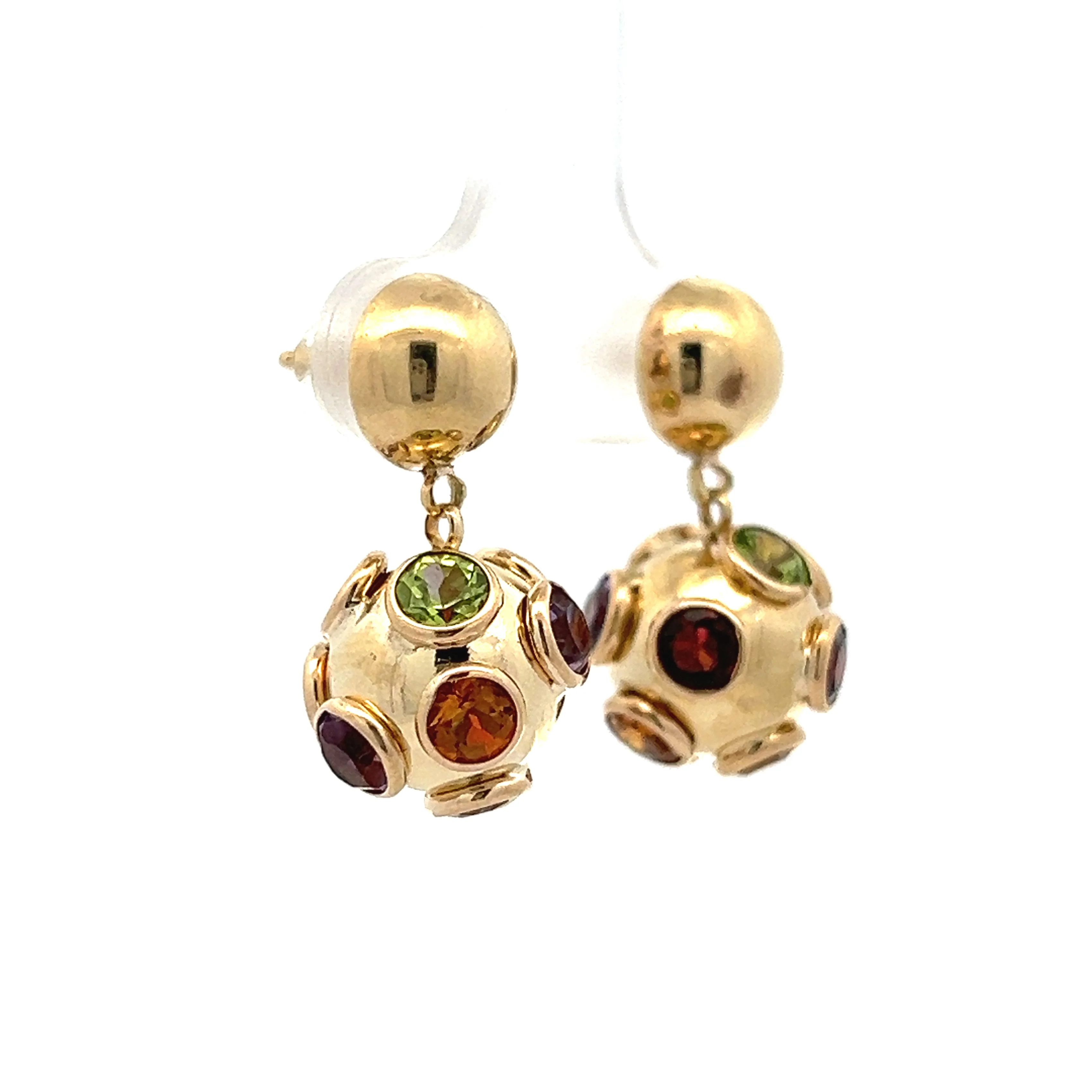 Vintage Mid-Century Sputnik Drop Earrings in Yellow Gold - Image 3