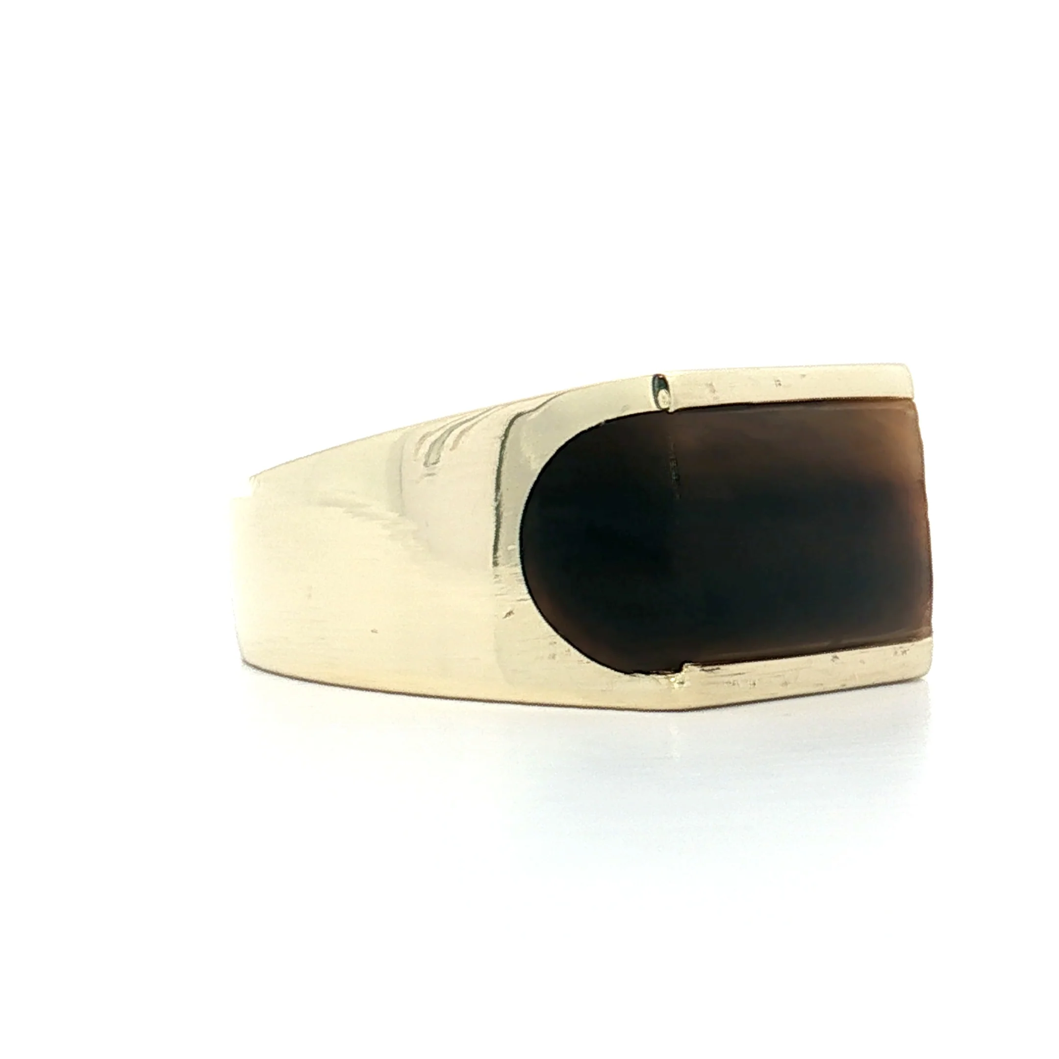 Vintage Mid-Century Tigers Eye Cocktail Ring 14k - Image 3