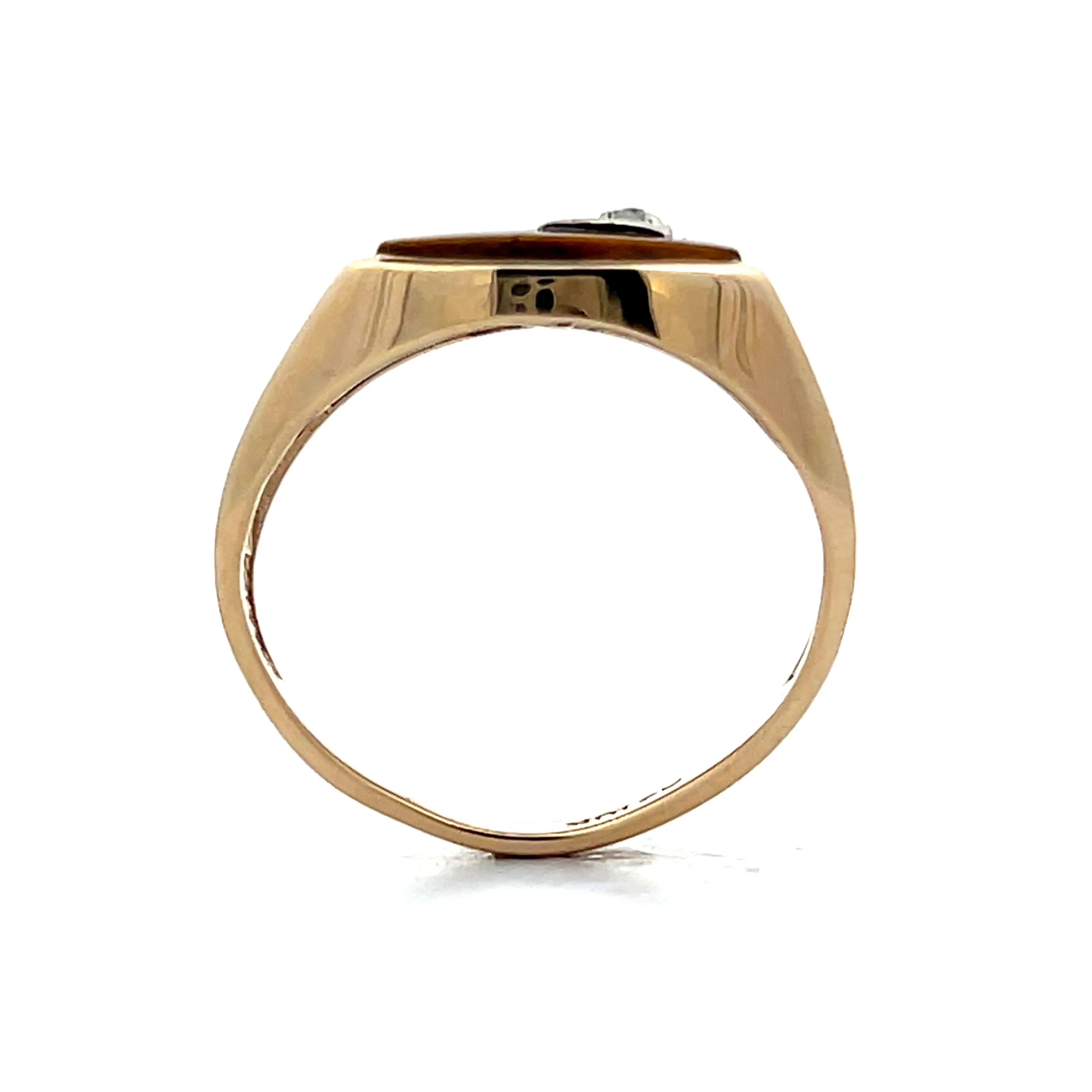 Vintage Mid-Century Tigers Eye Cocktail Ring in 10k - Image 4