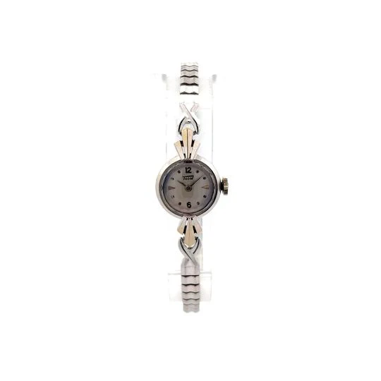 Vintage Mid-Century Tissot Ladies Watch in 14k White Gold