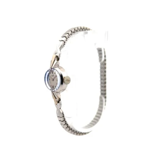 Vintage Mid-Century Tissot Ladies Watch in 14k White Gold - Image 2