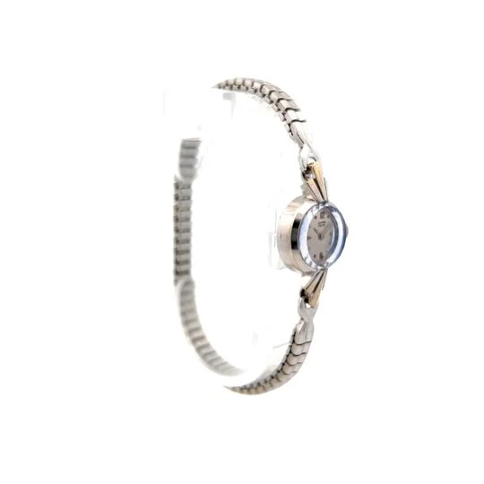 Vintage Mid-Century Tissot Ladies Watch in 14k White Gold - Image 3