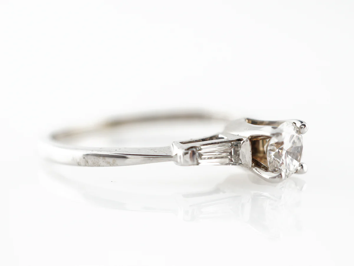 Vintage Mid-Century Transitional Cut Diamond Engagement Ring 14k - Image 3
