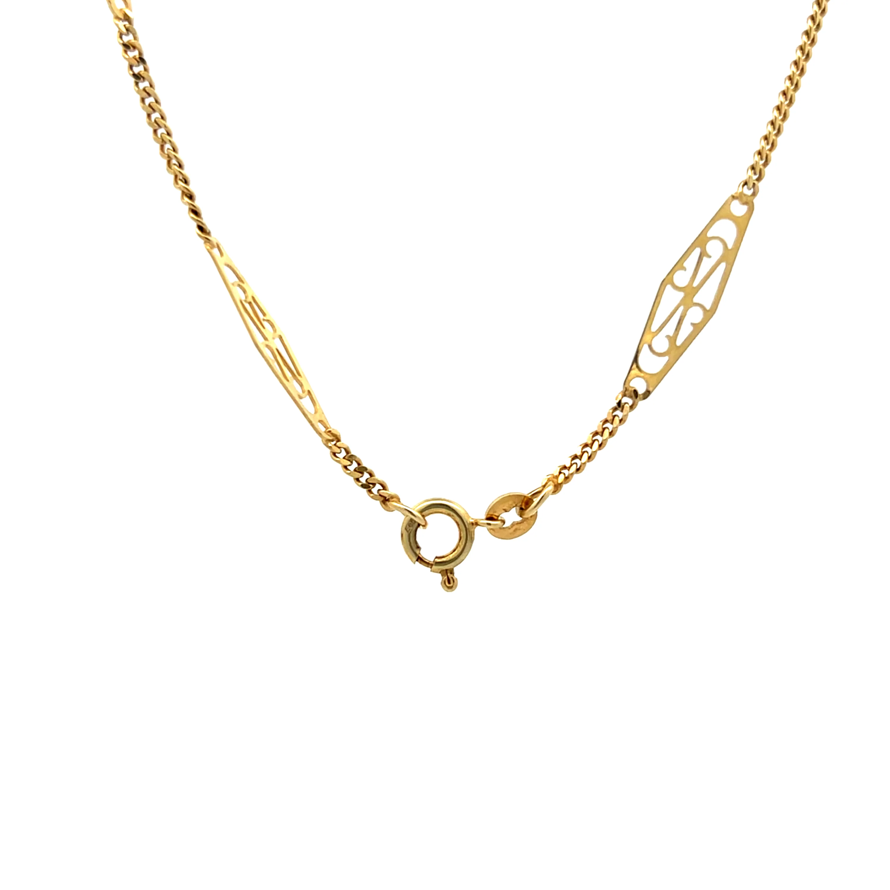 Vintage Mid-Century Triangular Link Necklace in 14k - Image 4