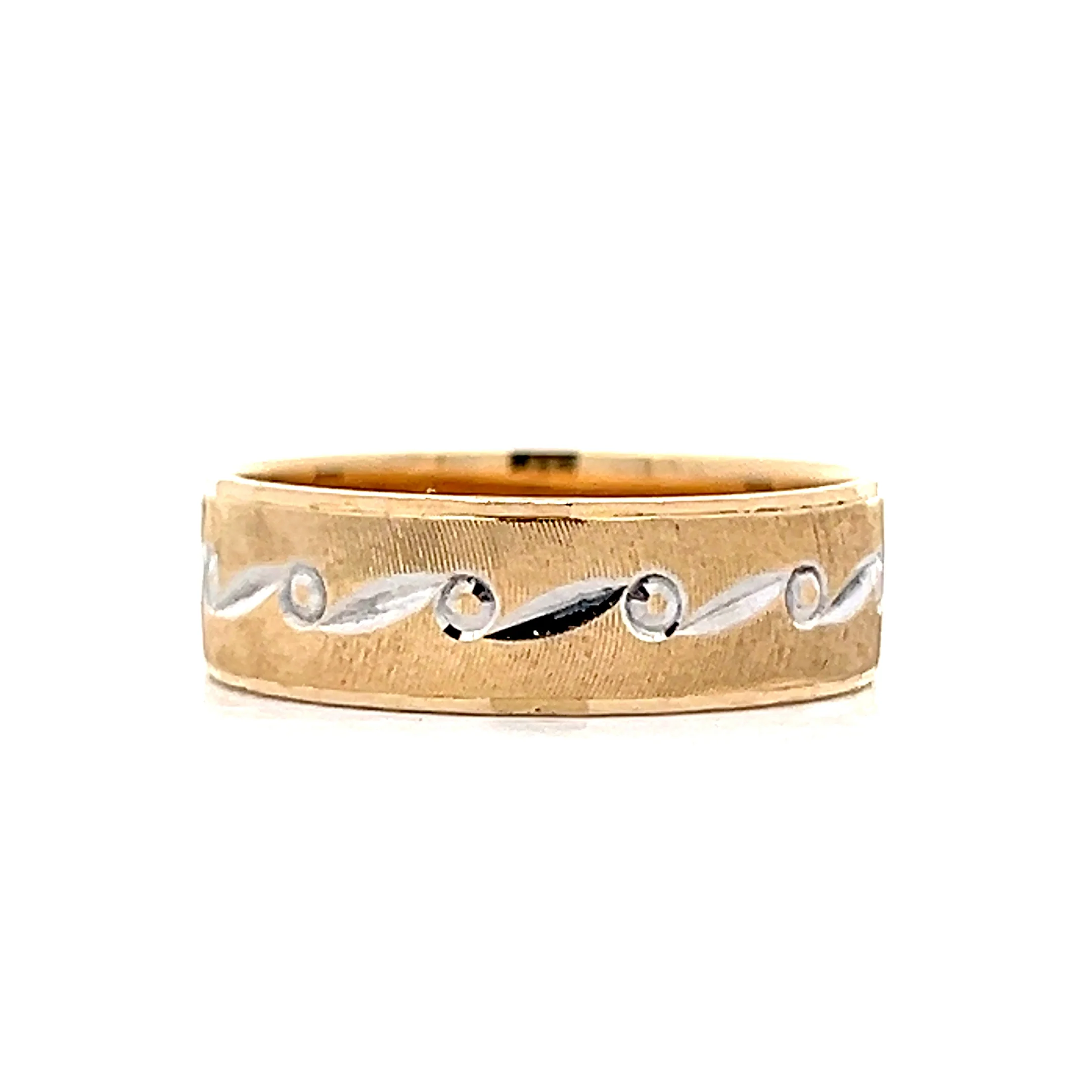 Vintage Mid-Century Two-Tone Wave Band in 14k - Image 2