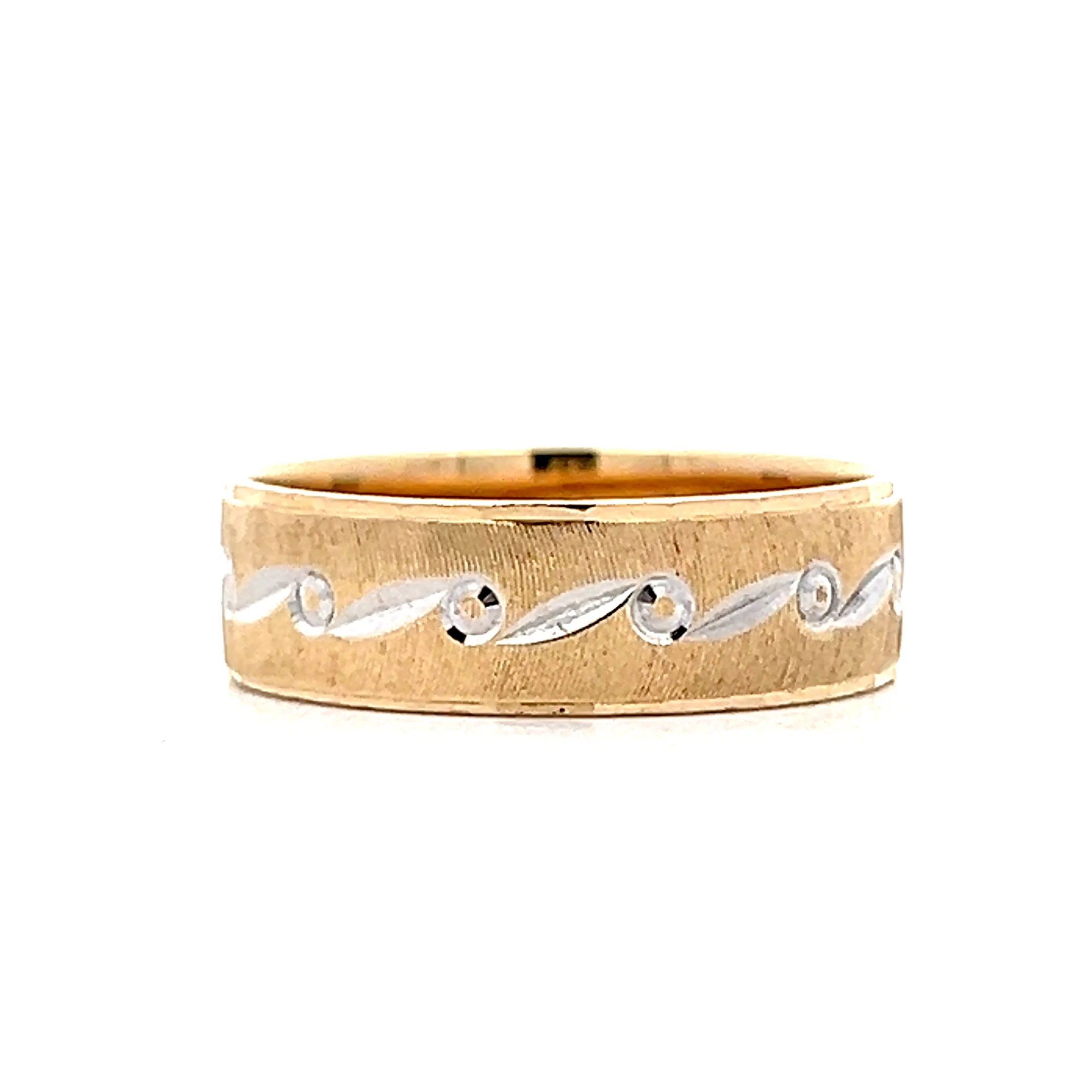 Vintage Mid-Century Two-Tone Wave Band in 14k - Image 3