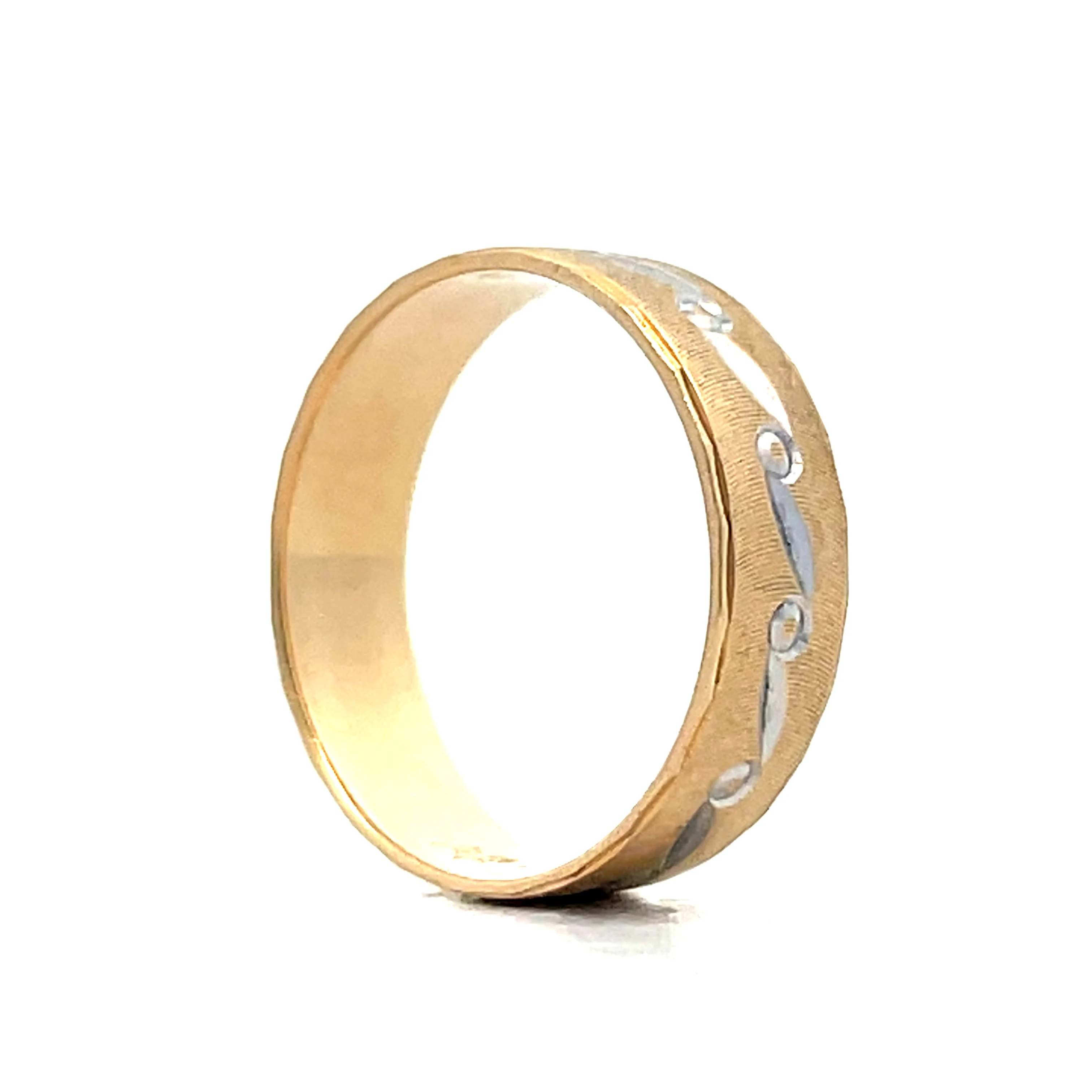 Vintage Mid-Century Two-Tone Wave Band in 14k - Image 5