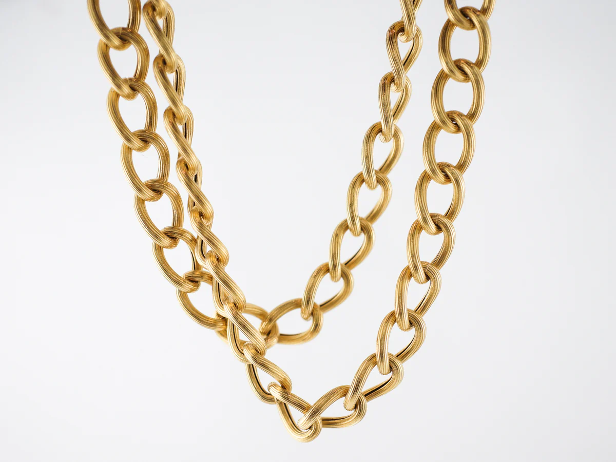 **RTV 5/2/19**Vintage Necklace Italian Mid-Century in 18k Yellow Gold - Image 3