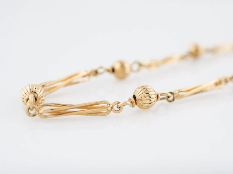 Vintage Necklace Mid-Century Italian Chain Links in 14k Yellow Gold