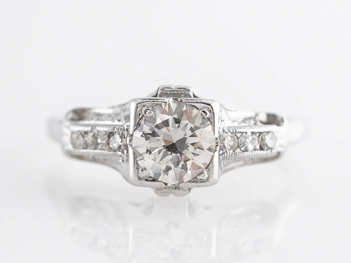 Vintage Old European Diamond Art Deco Engagement Ring