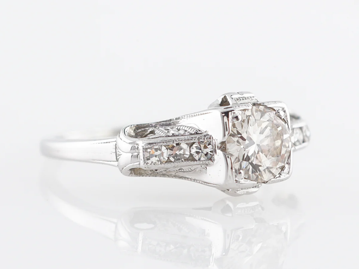 Vintage Old European Diamond Art Deco Engagement Ring - Image 2