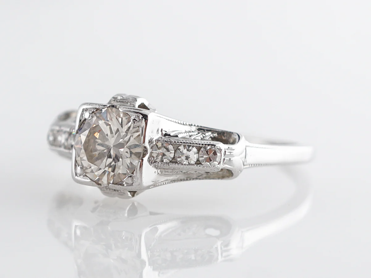 Vintage Old European Diamond Art Deco Engagement Ring - Image 3