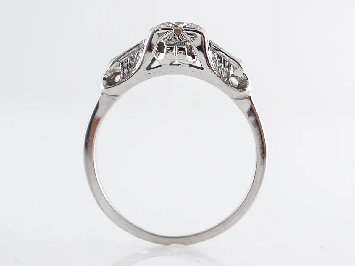 Vintage Old European Diamond Art Deco Engagement Ring - Image 4